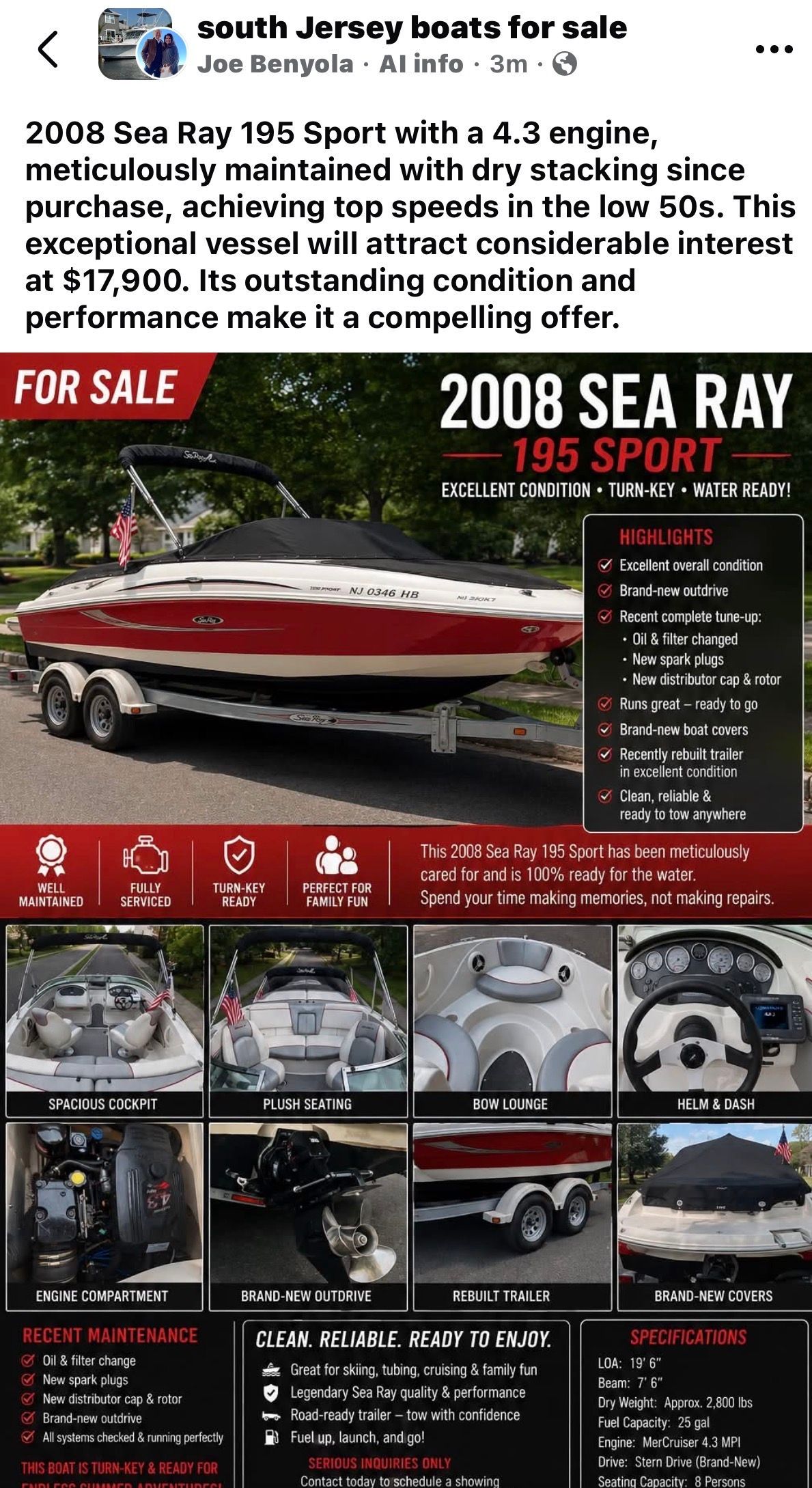 2008 Sea Ray 195 Sport
