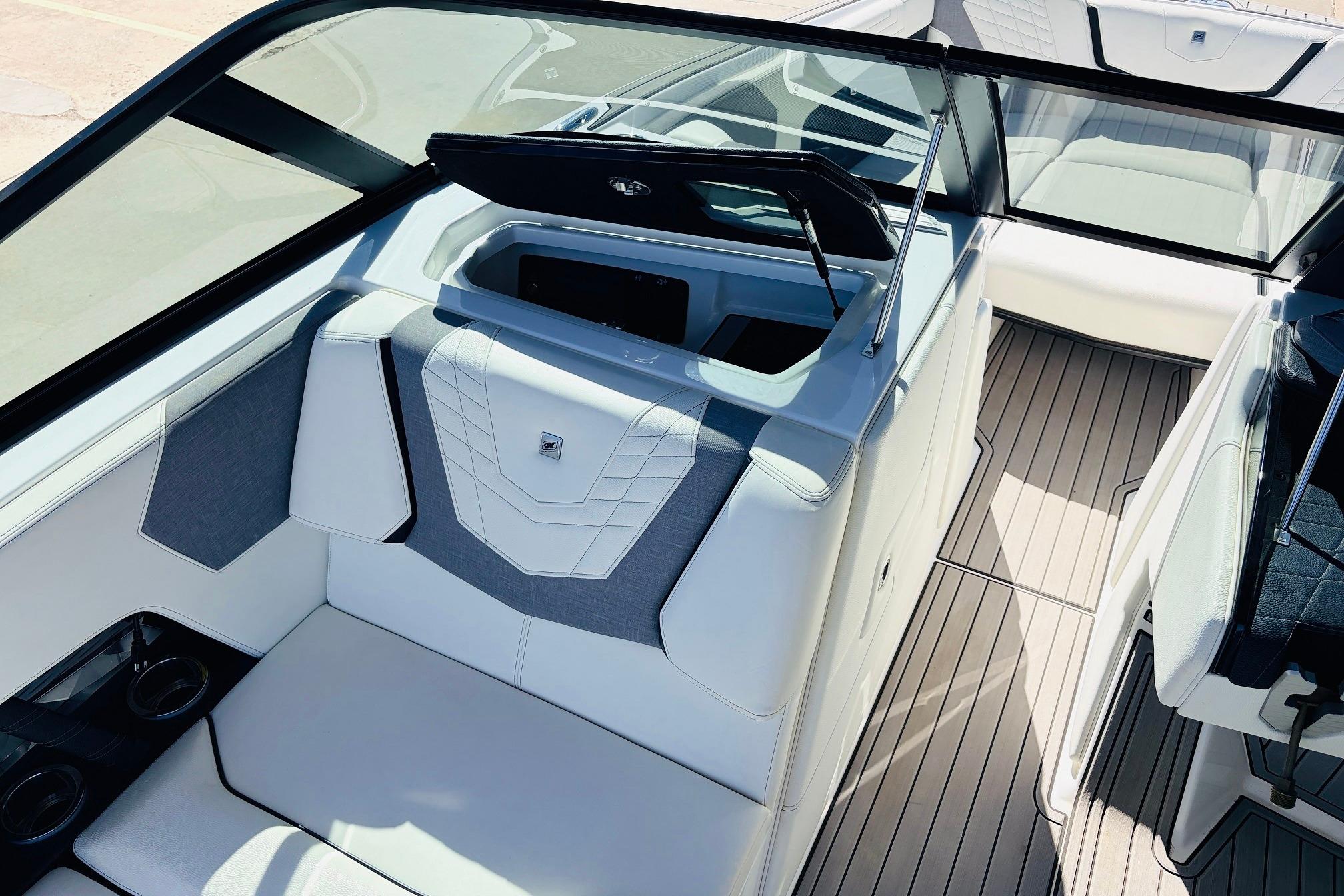 2023 Nautique Super Air Nautique G25 interior with sleek seating and modern design.