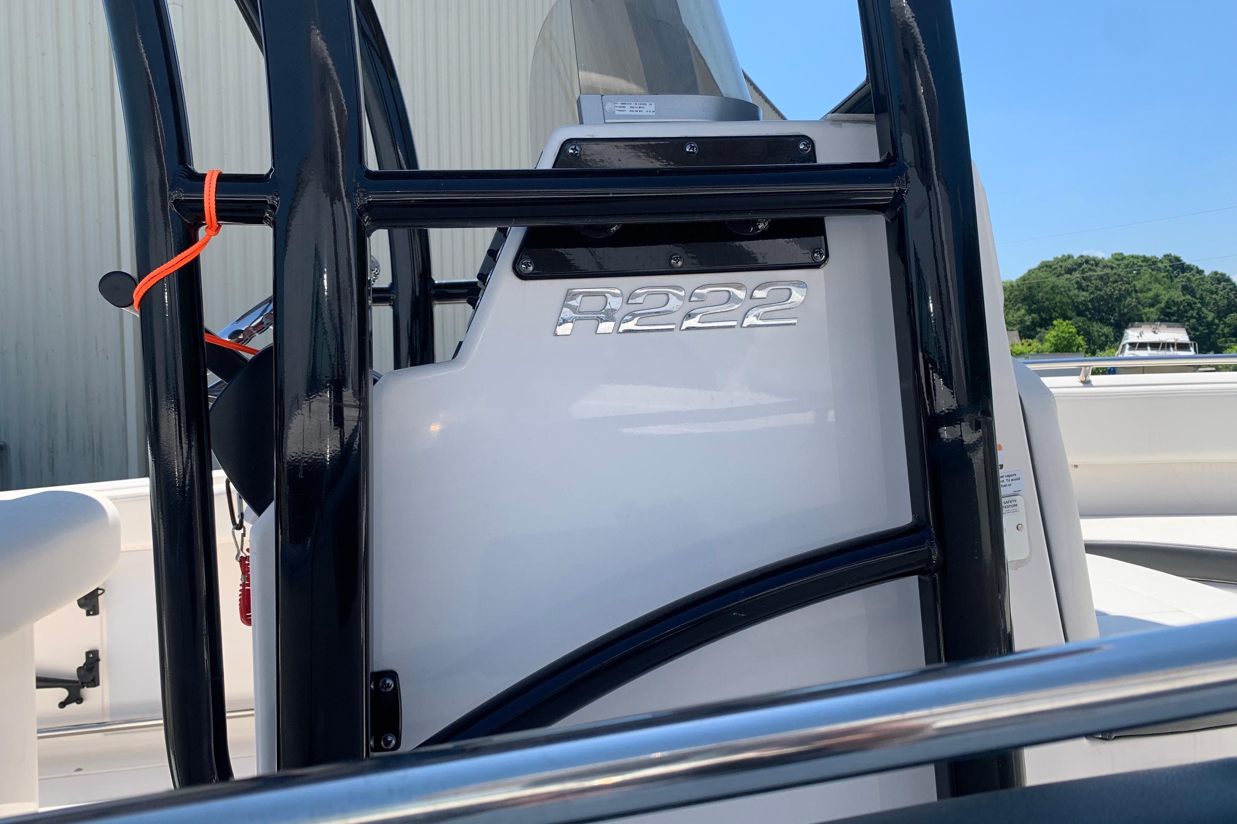 2023 Robalo R222 Center Console boat, featuring sleek design and sturdy construction.