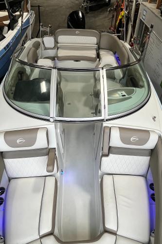 2023 Crownline Eclipse E235 XS boat interior with plush seating and modern design.