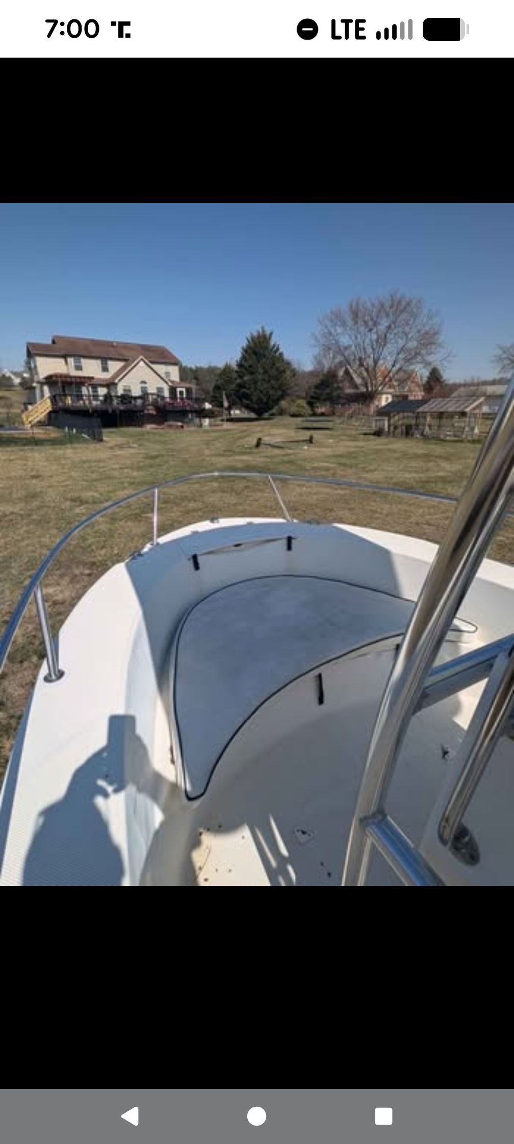 Bayliner 1903 Trophy boat in a yard, year 2001.