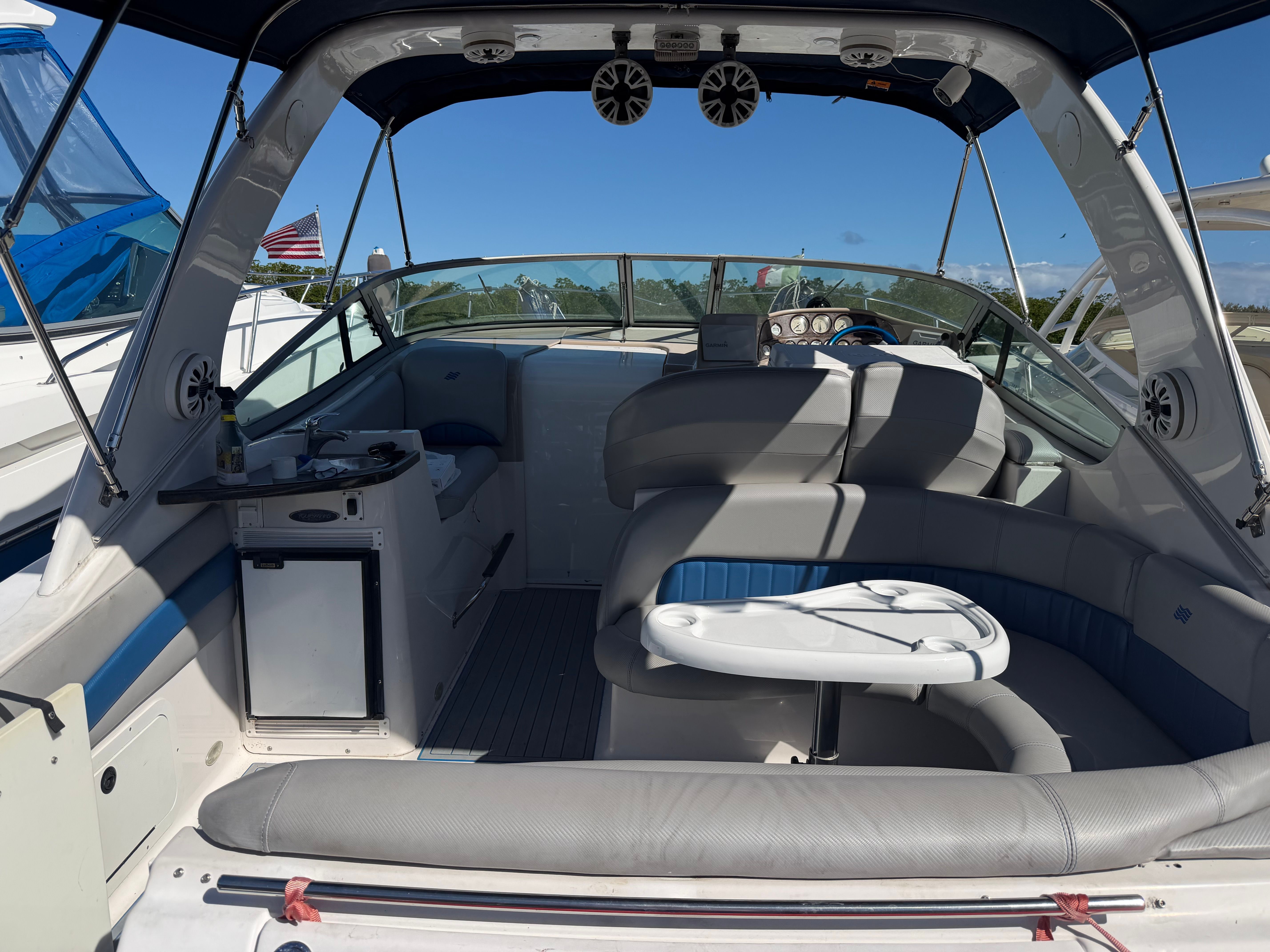 Interior of a 2006 Four Winns 328 Vista yacht with seating area.
