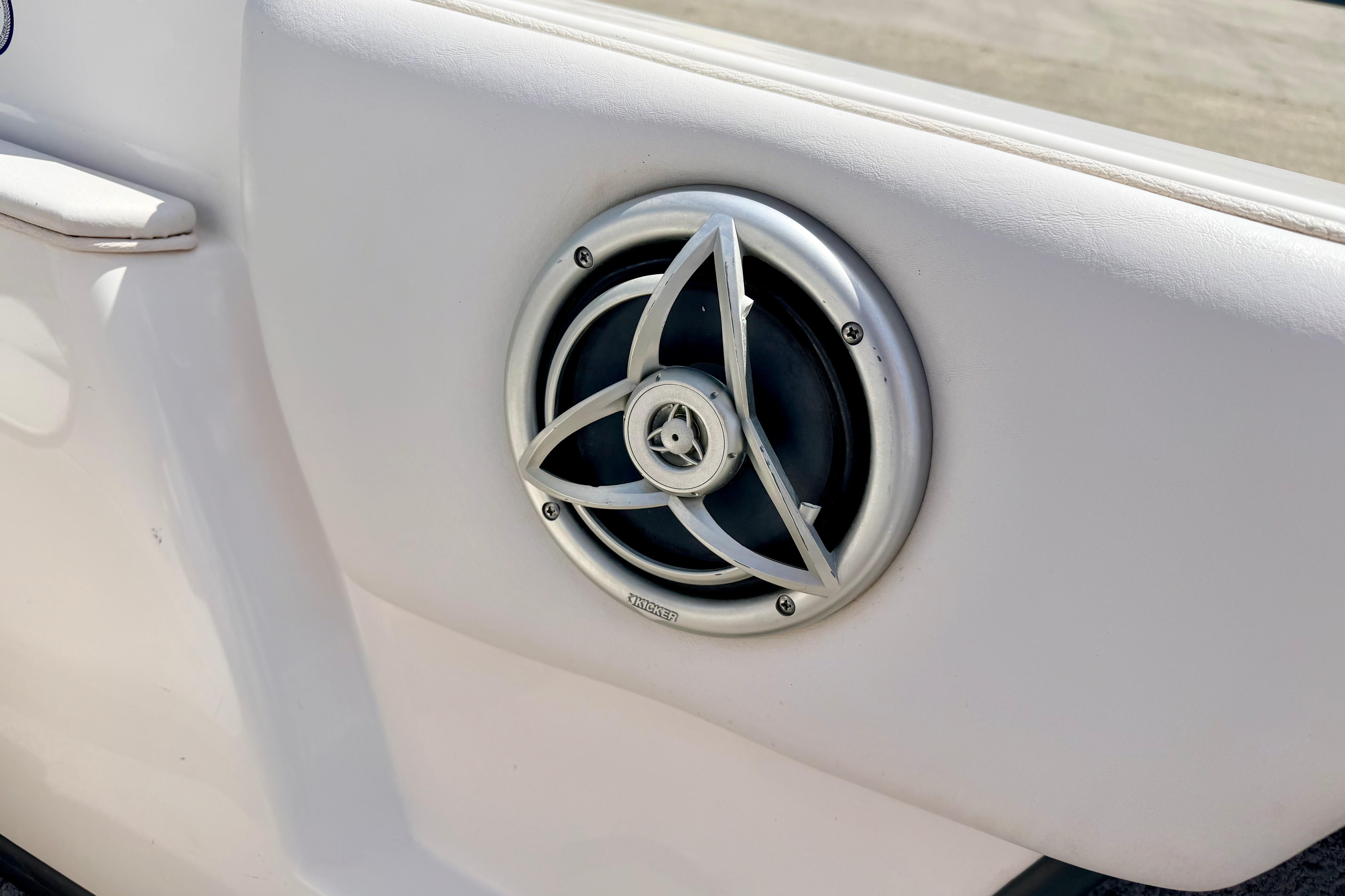 Speaker detail on 2008 Moomba Outback V boat interior.