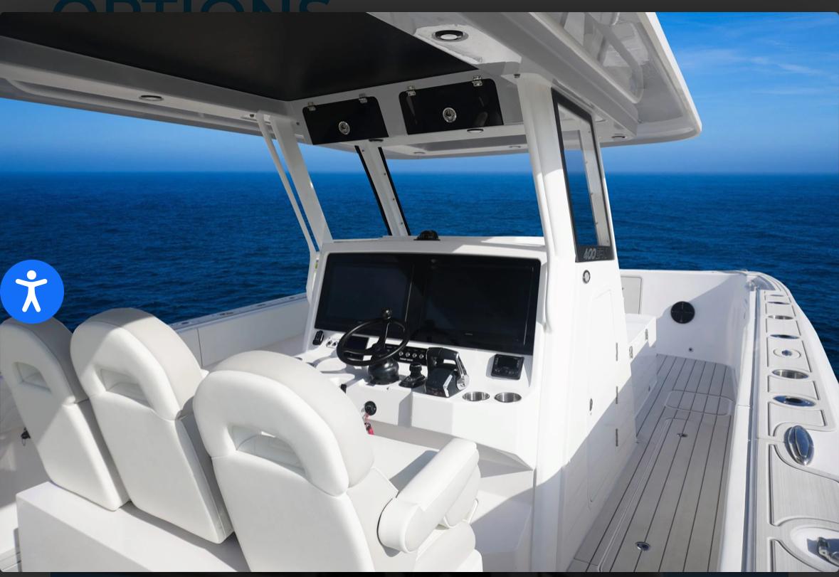 2025 Twin Vee 400 GFX boat interior with dual seats and ocean view.