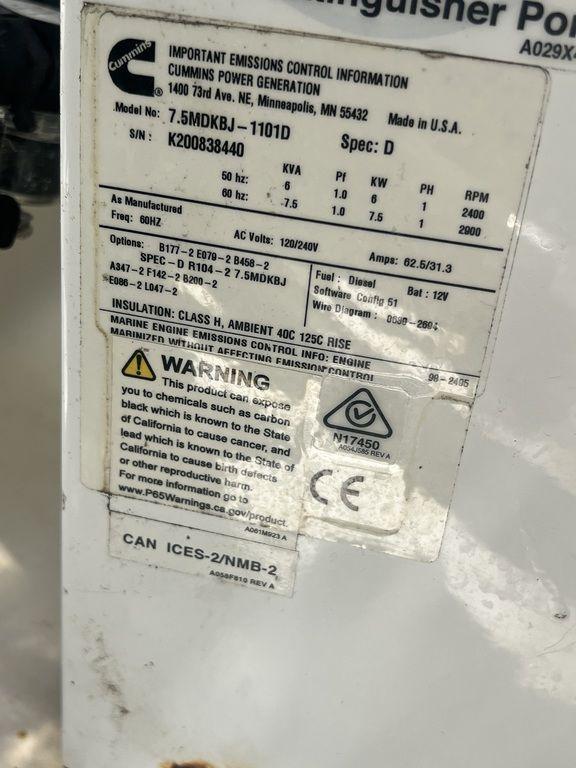 Regulator 41 (2021) emissions control label with specifications and safety warnings.