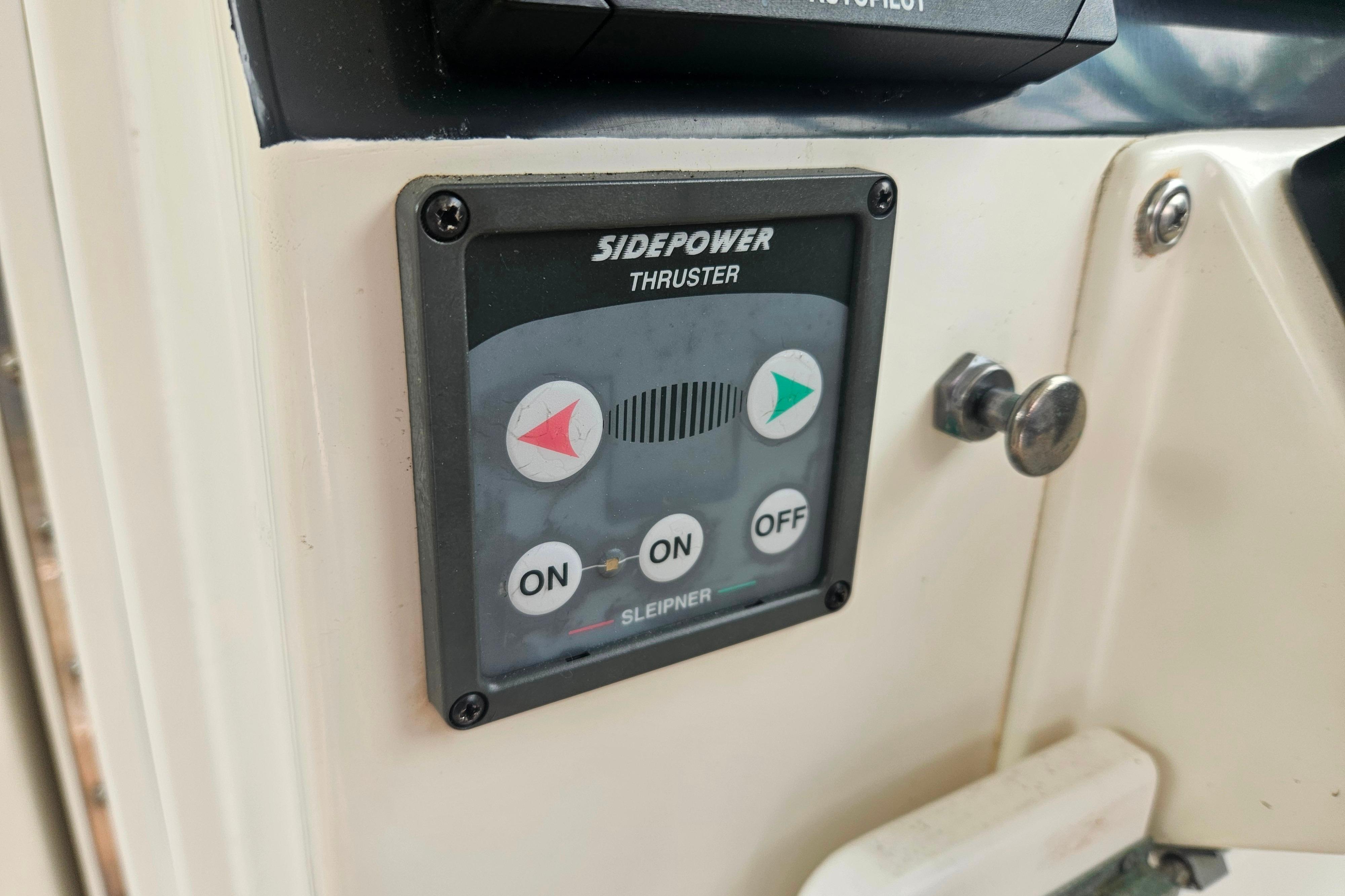 Control panel for Side-Power thruster on 1999 Albin 28 Tournament Express boat.