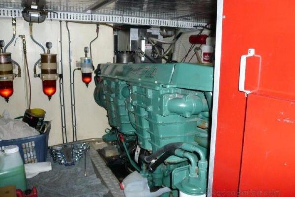 Engine room of 1988 Neptunus 48 Motor Yacht with visible machinery and components.