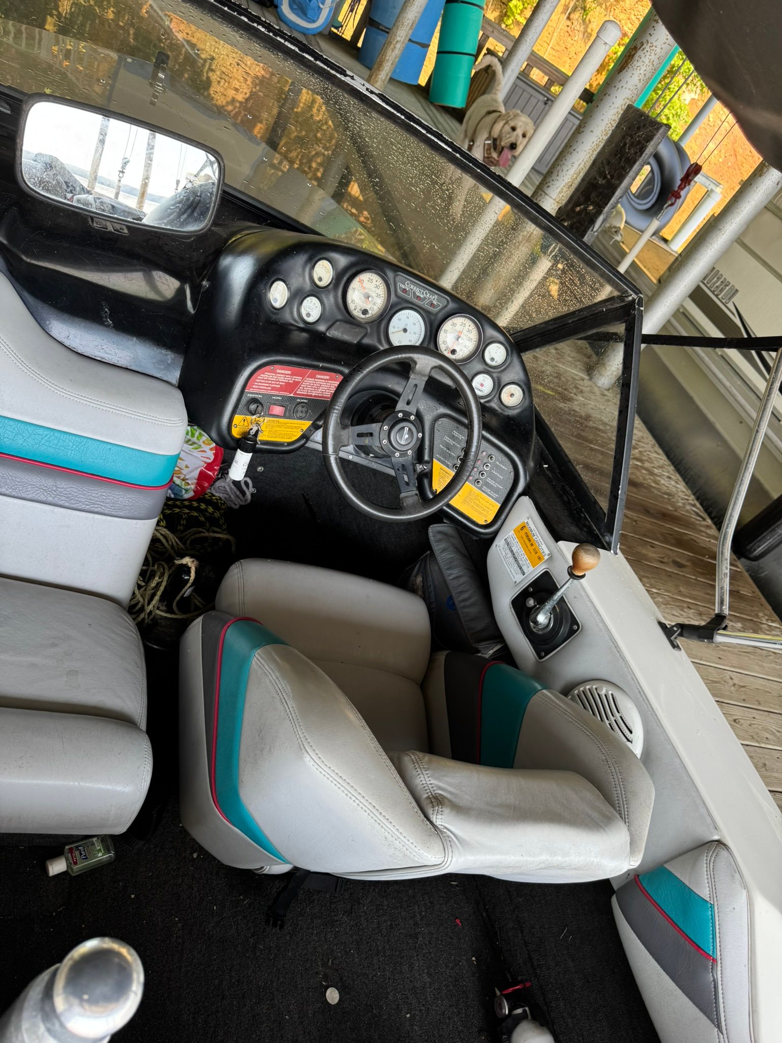 Interior of a 1991 Correct Craft Ski Nautique boat.