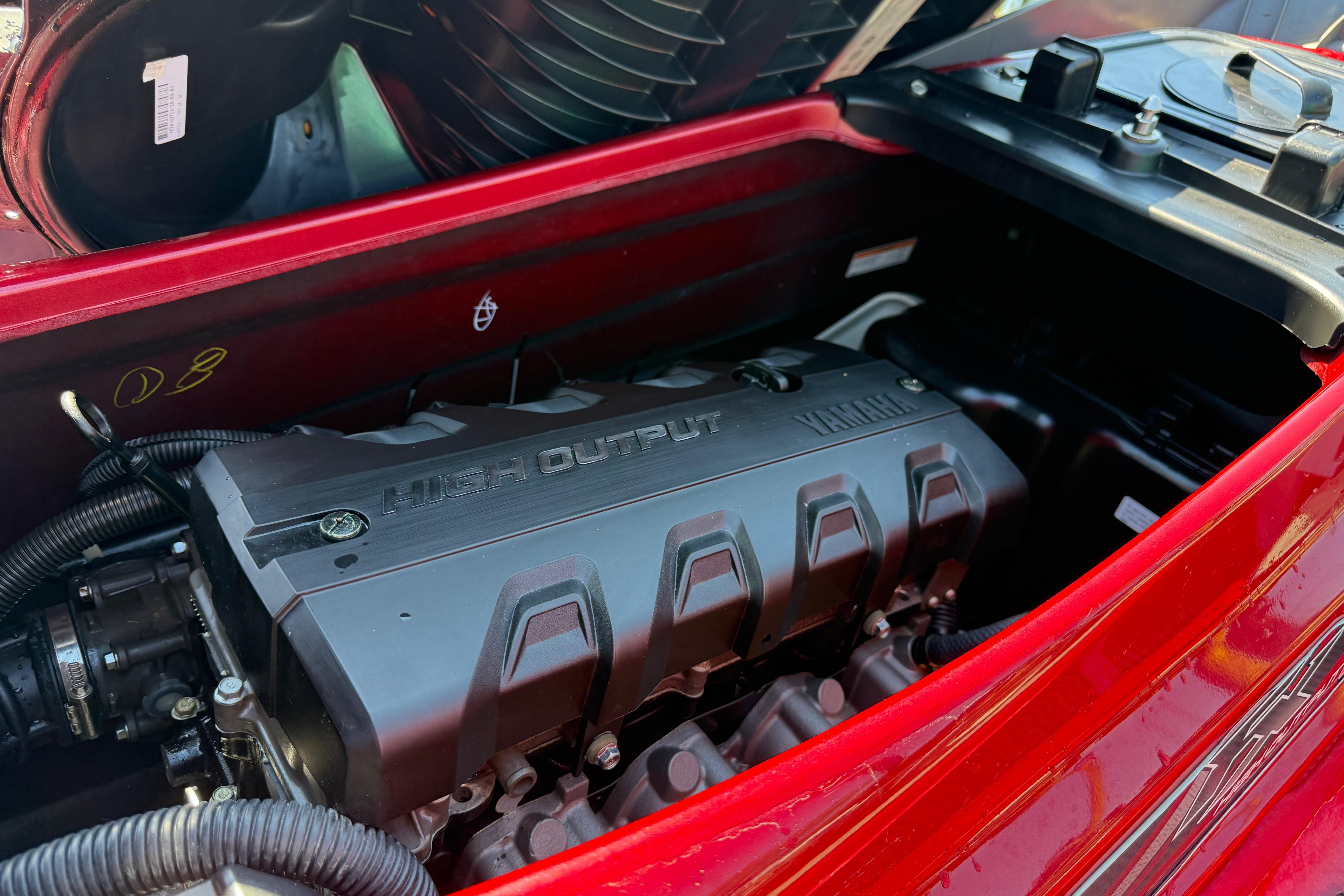 2013 Yamaha WaveRunner FX HO engine compartment, showcasing high output engine details.