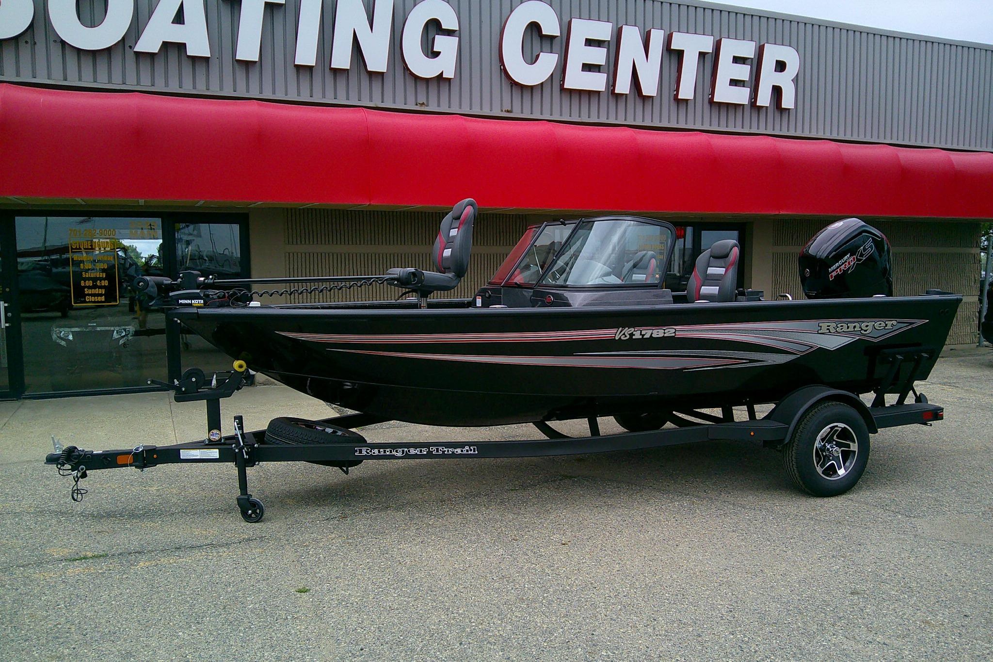 2026 Ranger VS1782SC Reata boat on trailer outside Boating Center.
