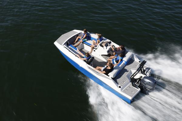 2025 Starcraft SV 16 OB boat cruising on water with passengers enjoying the ride.