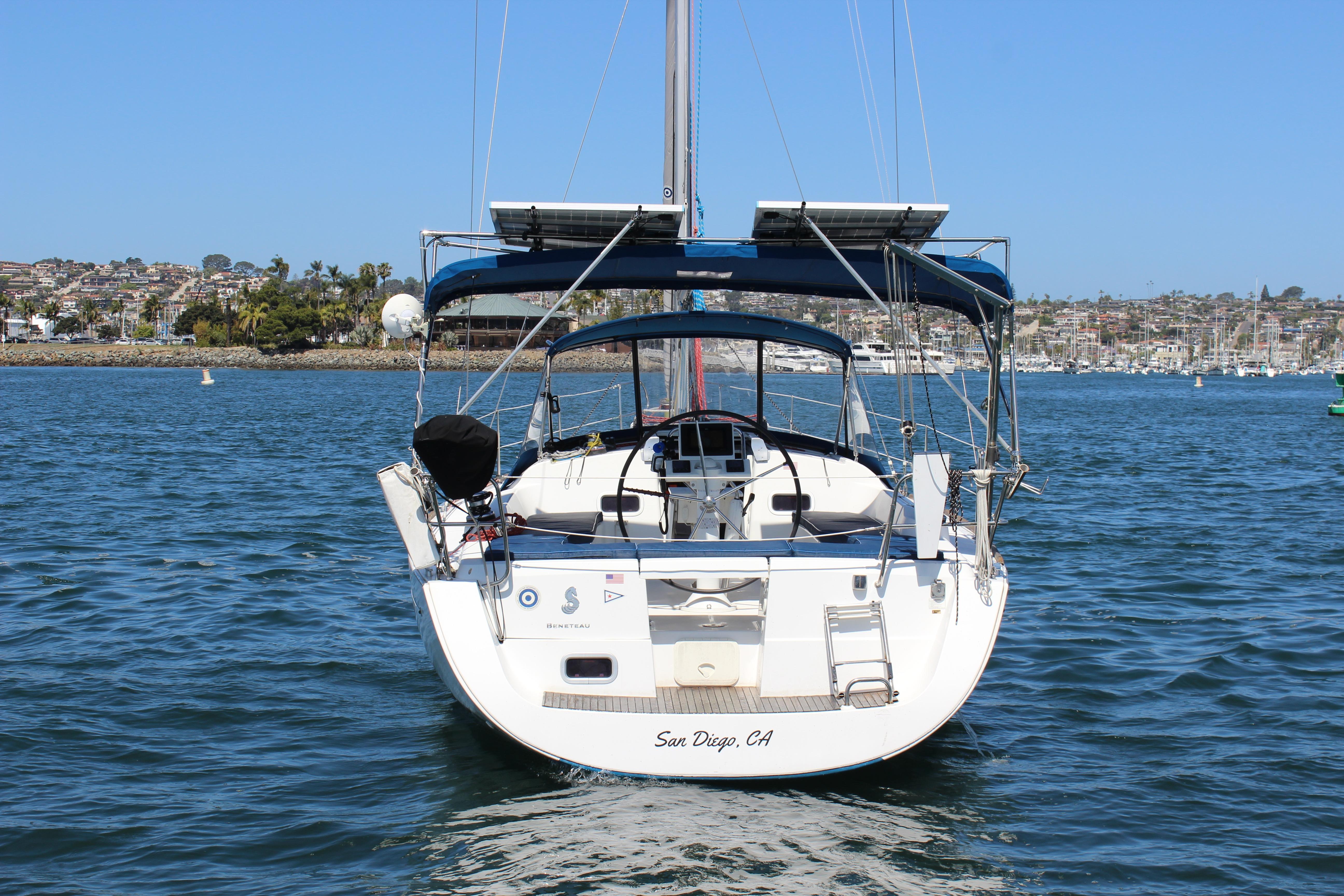 2012 Beneteau Oceanis 37 sailboat docked in San Diego harbor.