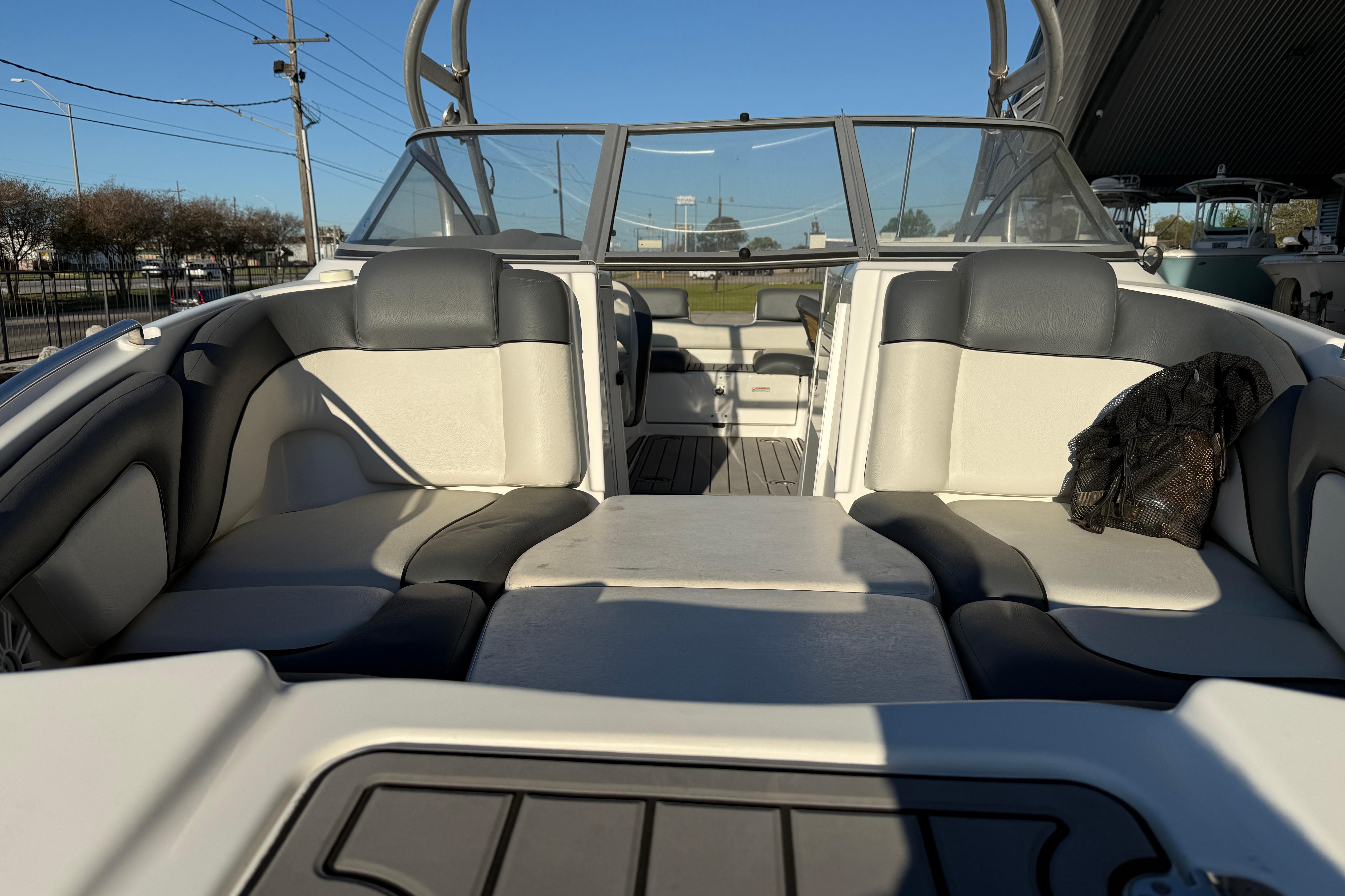 Interior view of a 2011 Yamaha Boats 242 Limited S, featuring spacious seating.