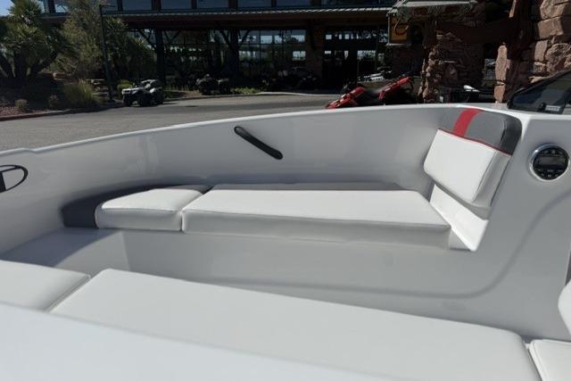 2026 Tahoe T16 boat interior with white seating and modern design.