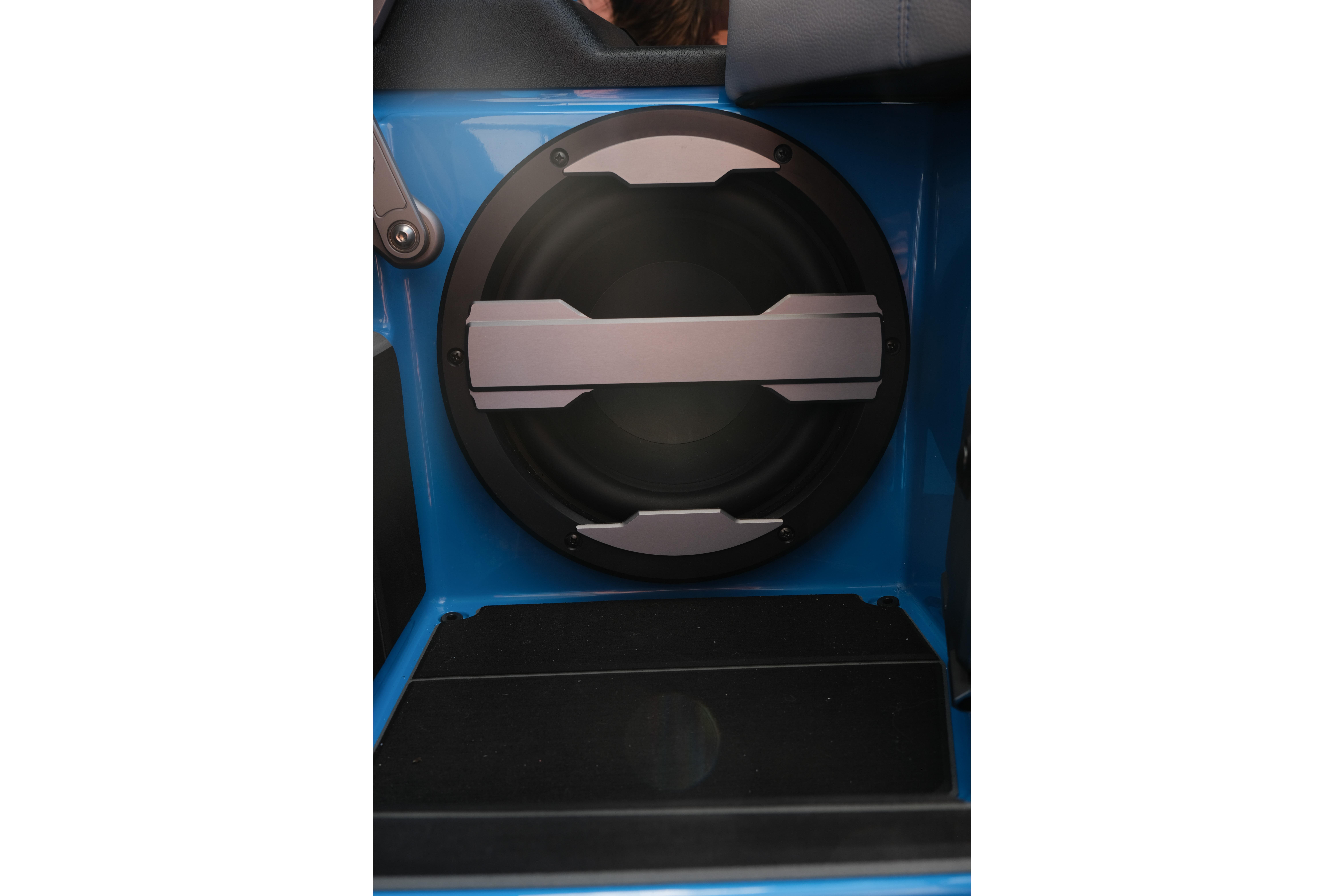 2026 Supra SA450 speaker system in blue interior.