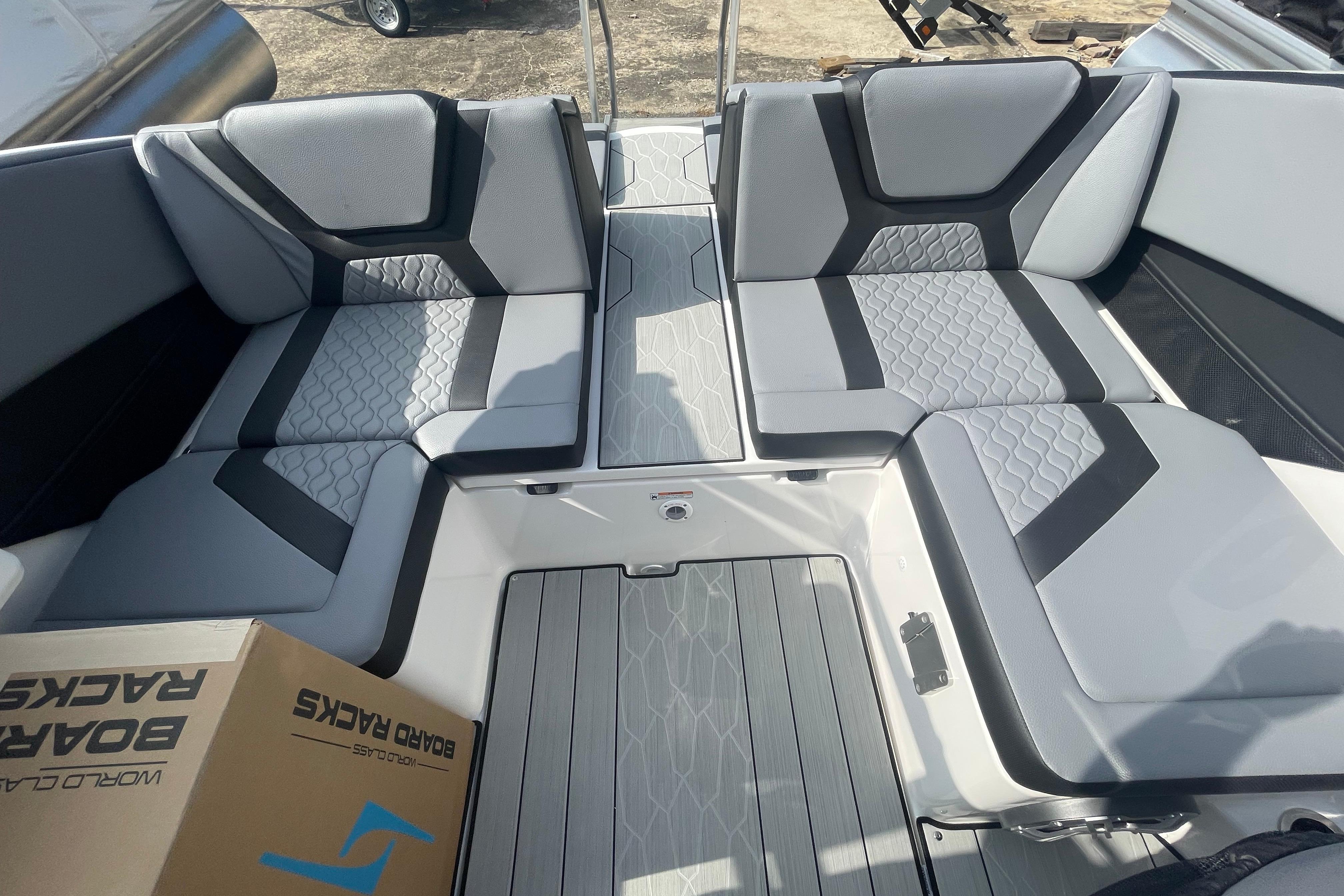 2026 Yamaha Boats 222XD interior with stylish seating and modern design.