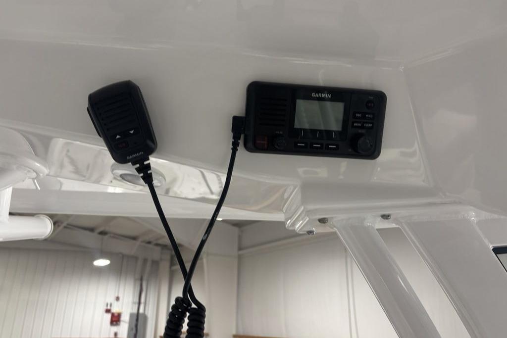 2026 Sportsman Open 252 Center Console with Garmin marine radio installed.