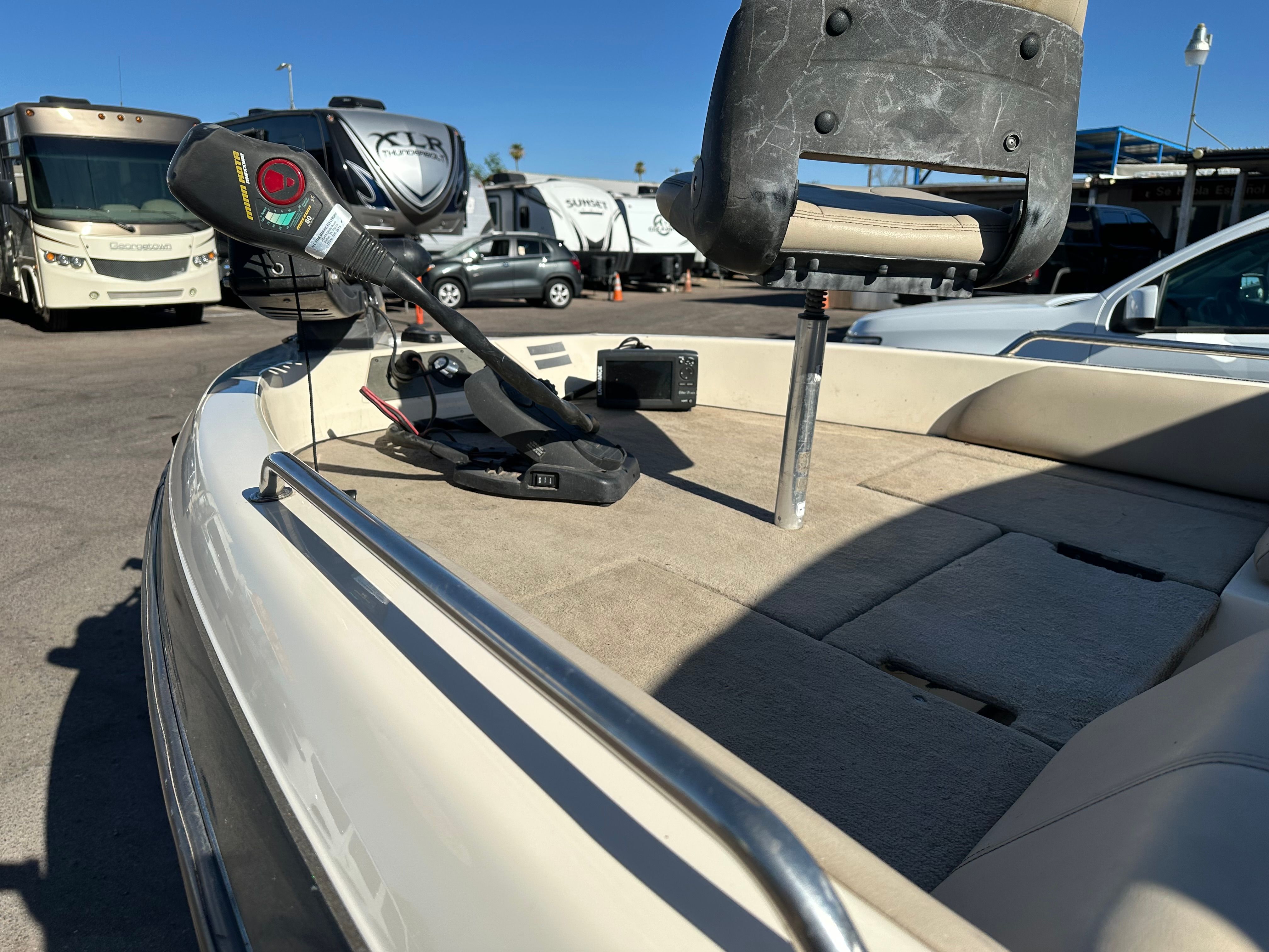 2008 Skeeter SL 210 with controls and seat on deck.