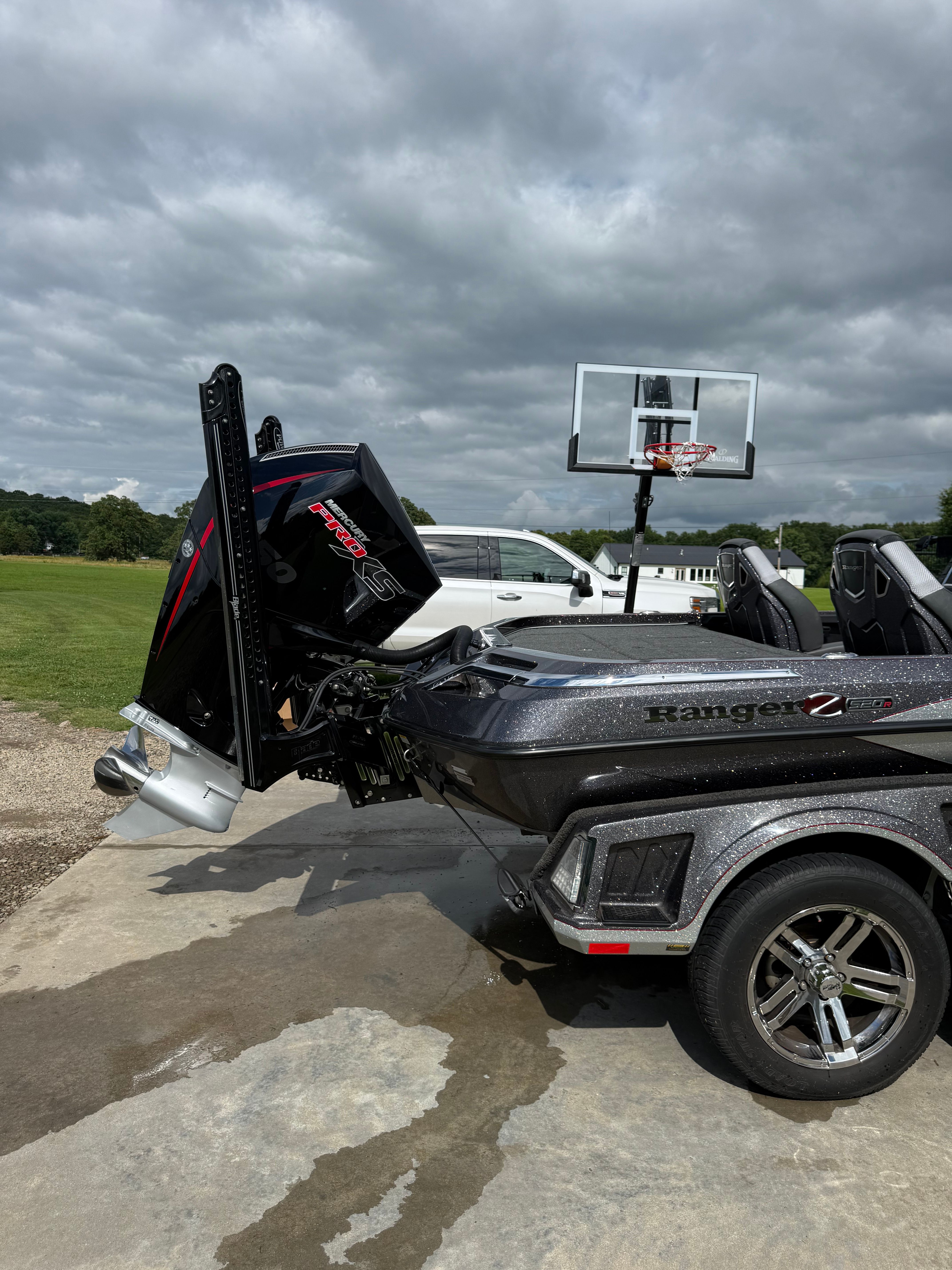 2024 Ranger Z520R boat parked on a trailer outdoors.