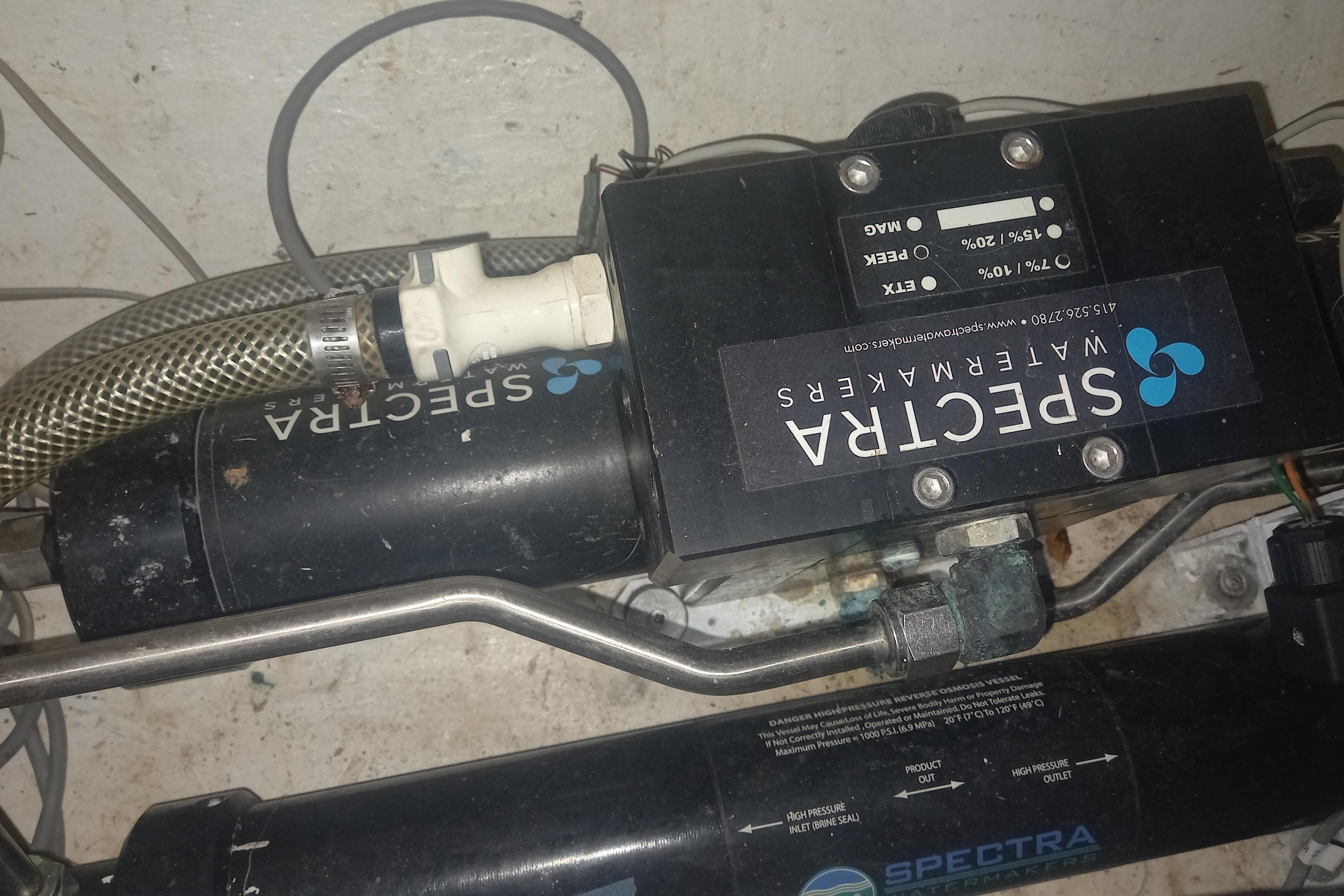 Spectra watermaker system on a 1993 Island Packet 38 sailboat.