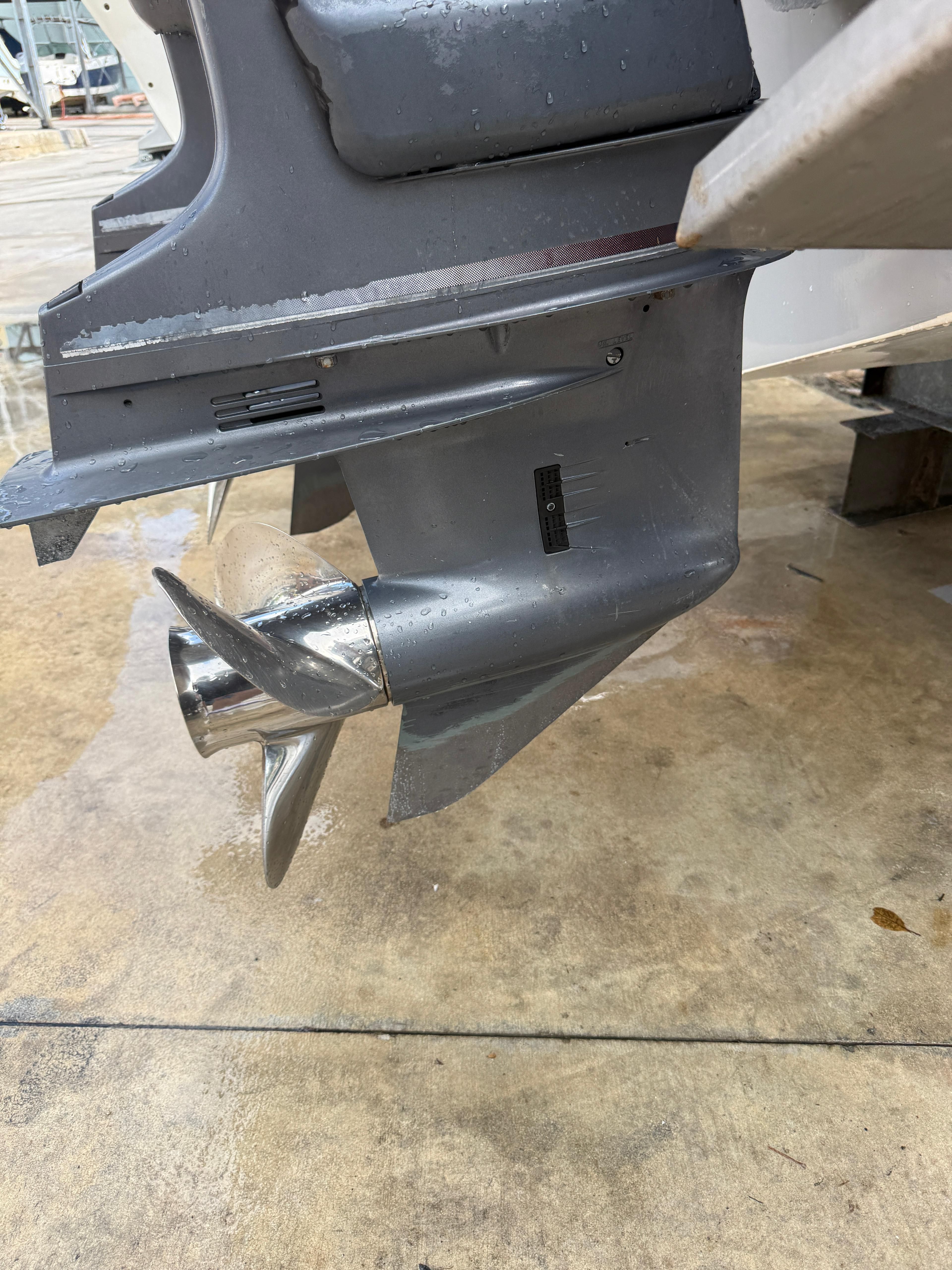 Propeller of a 2001 Century 2600 Center Console boat.