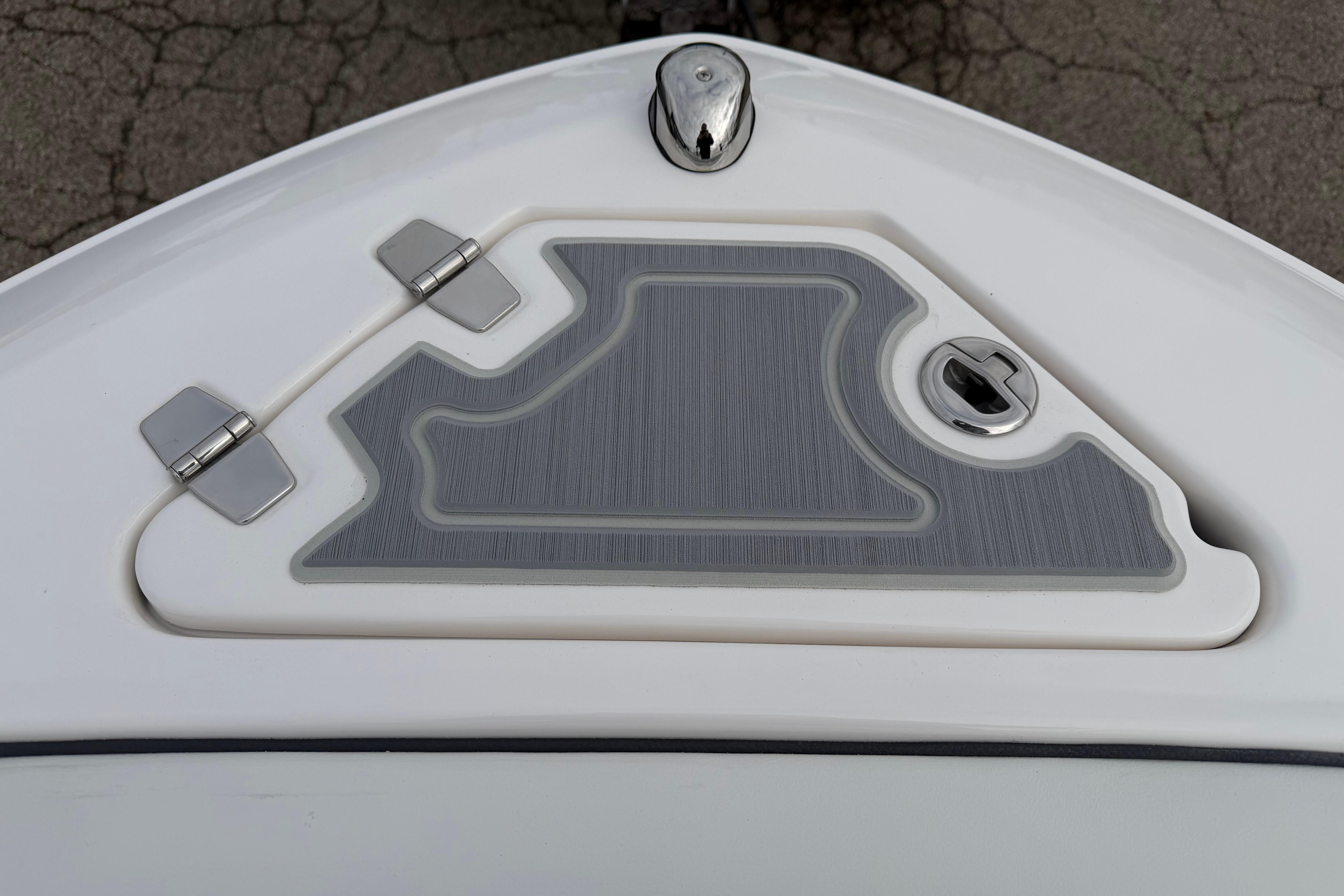 2026 Regal LS2 Surf boat hatch with sleek design and secure latch mechanism.