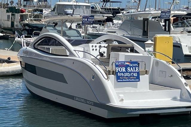 2024 Bracewell 25 yacht for sale at marina, featuring sleek design and modern amenities.