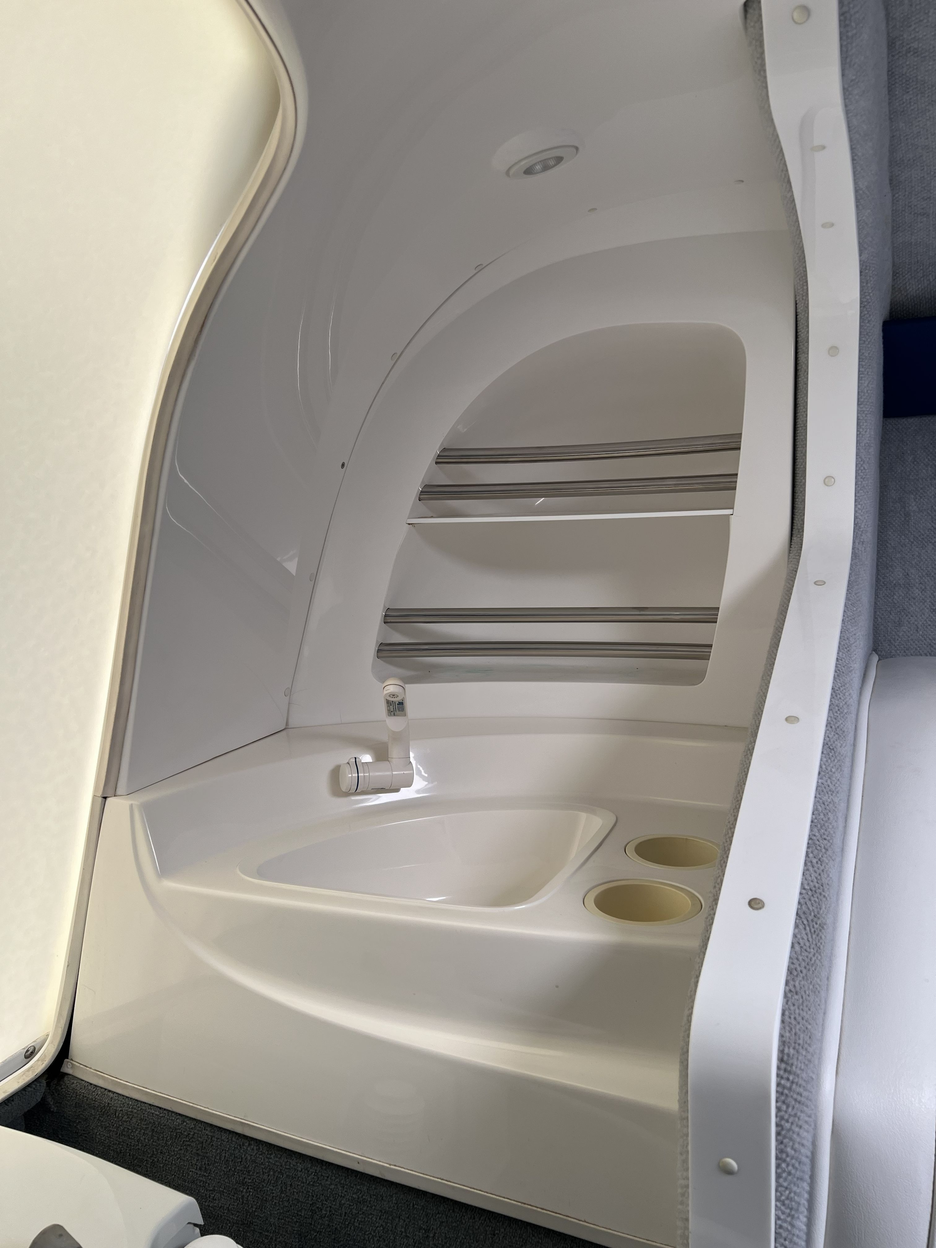 Interior of a 2007 Nordic Powerboats Heat with sink.