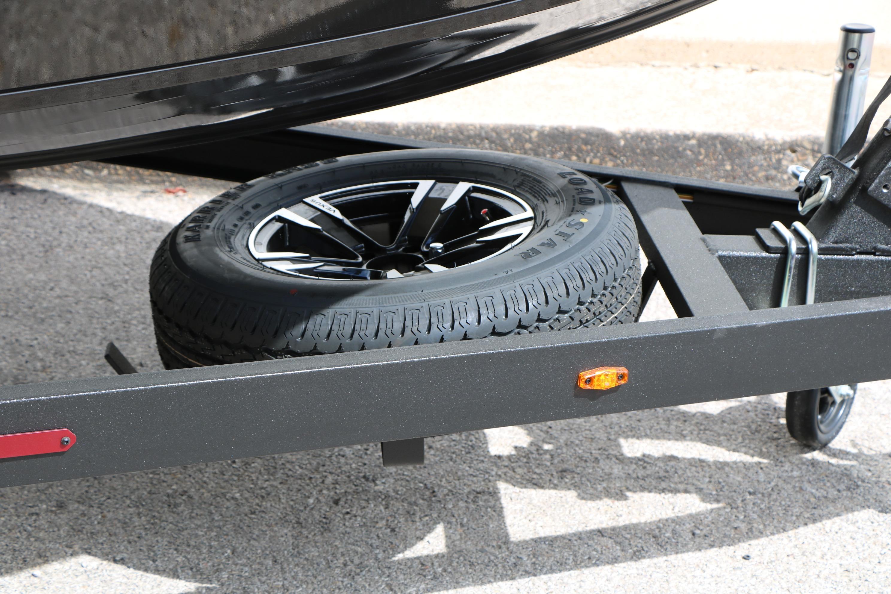 2026 Vexus AVX 1985s trailer with spare tire mounted underneath.