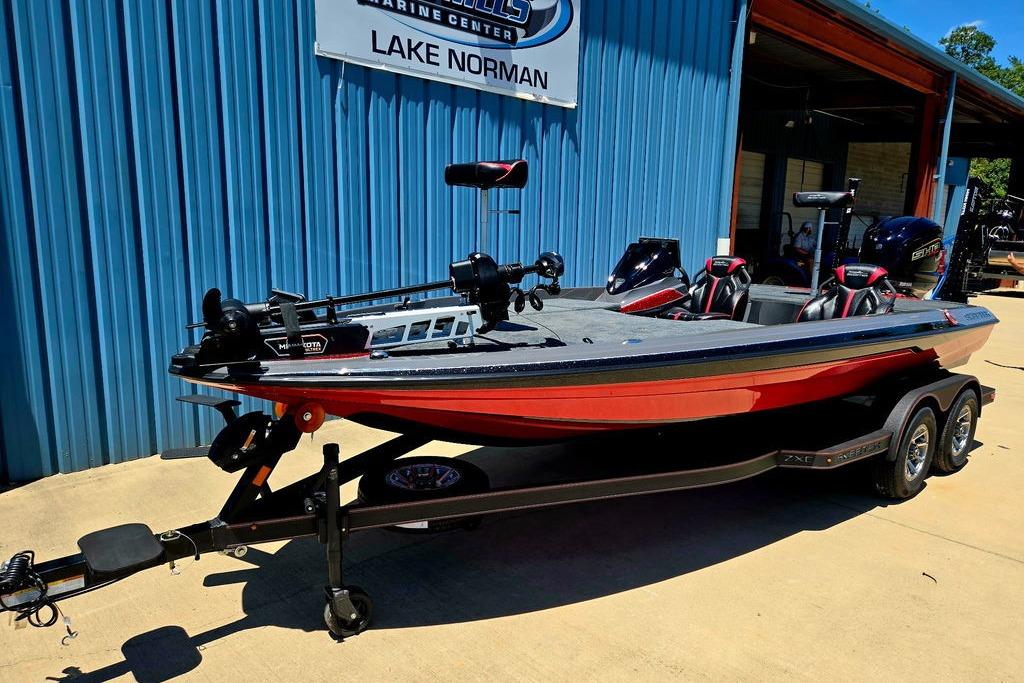 2026 Skeeter ZXE20 boat on trailer at Lake Norman Marine Center.