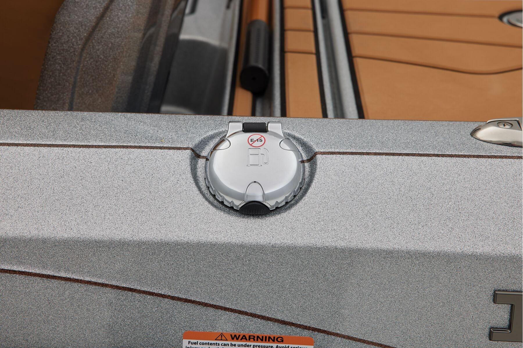 Manufacturer Provided Image: Fuel cap on 2026 Ranger Z520R Ultra boat, silver finish.