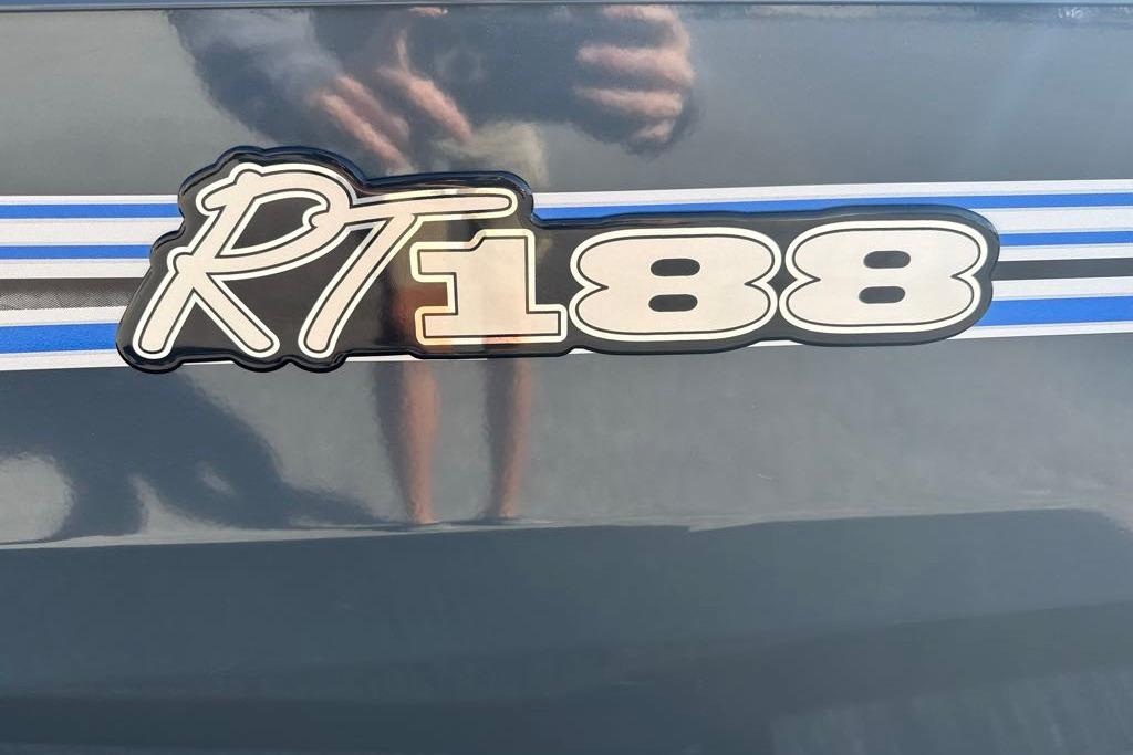 Ranger RT188 2026 model logo with blue and white stripes.