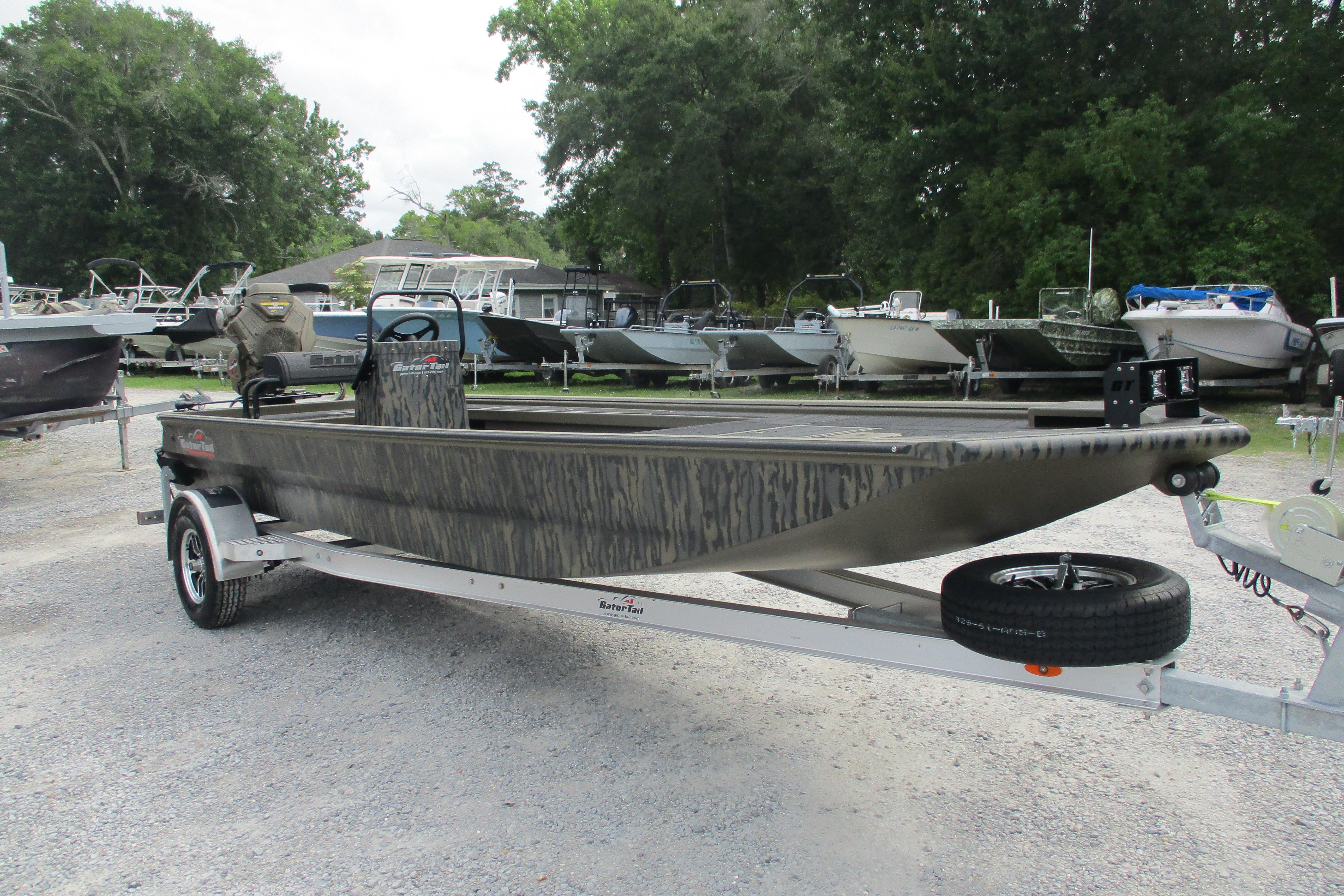 2026 Gator Tail 2060 Extreme CC boat on trailer, parked outdoors.