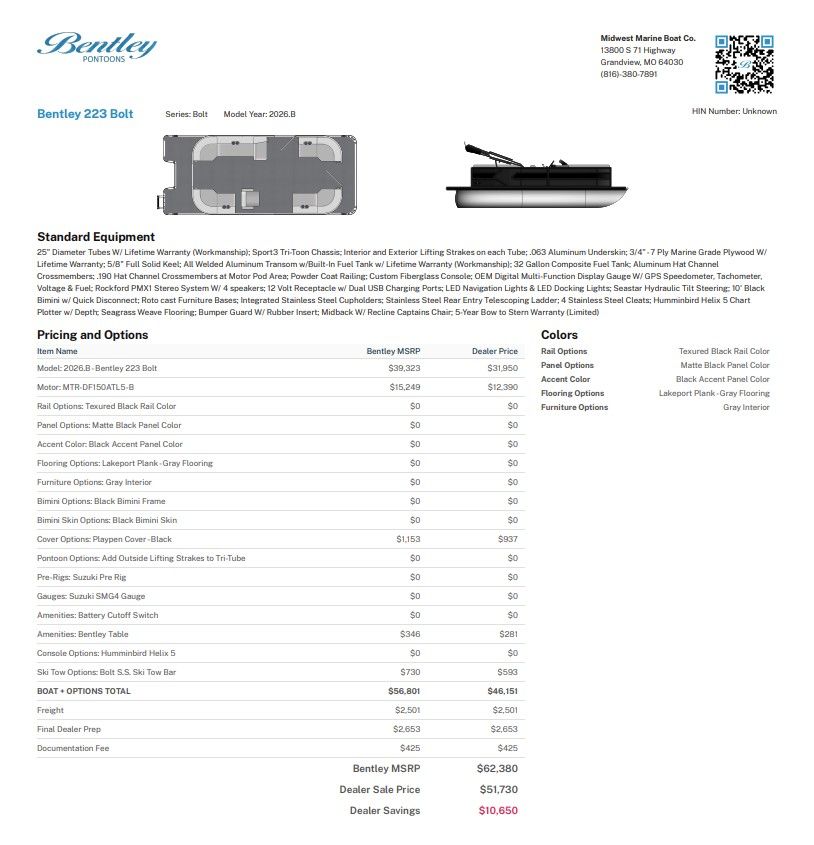 2027 Bentley Pontoons 223 Bolt - 32