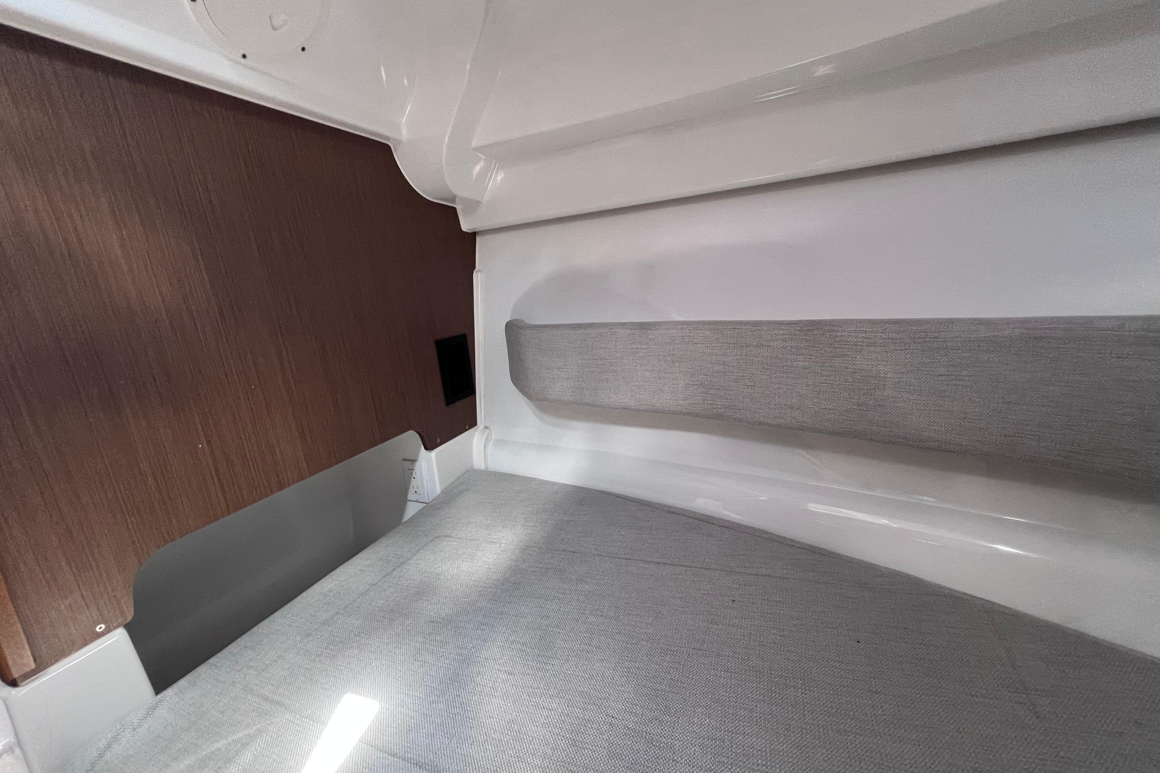 Interior cabin of 2021 Jeanneau NC Weekender 795 Series 2 with modern design.