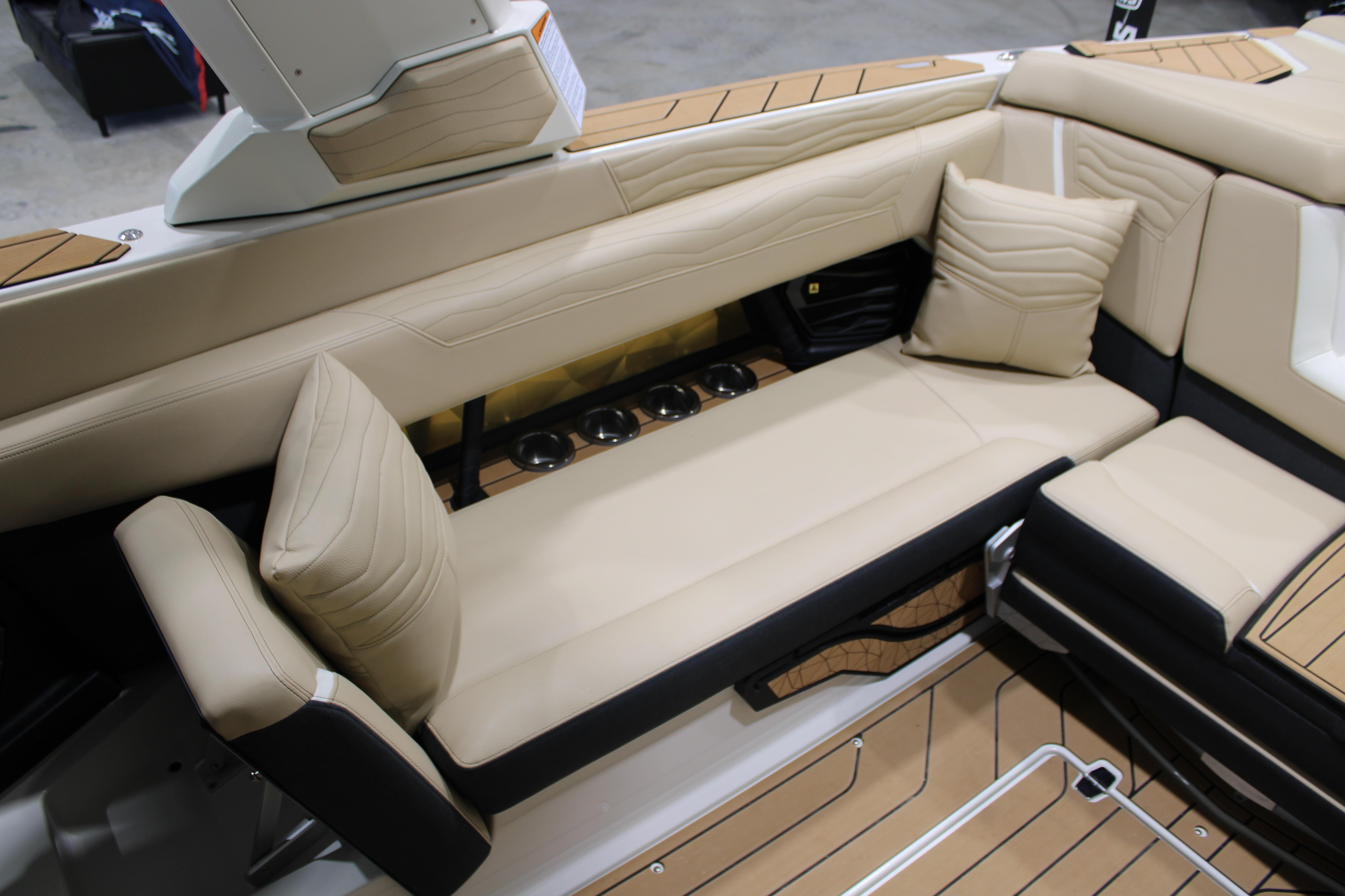 Luxurious interior seating of 2025 Nautique Super Air Nautique G25 boat.