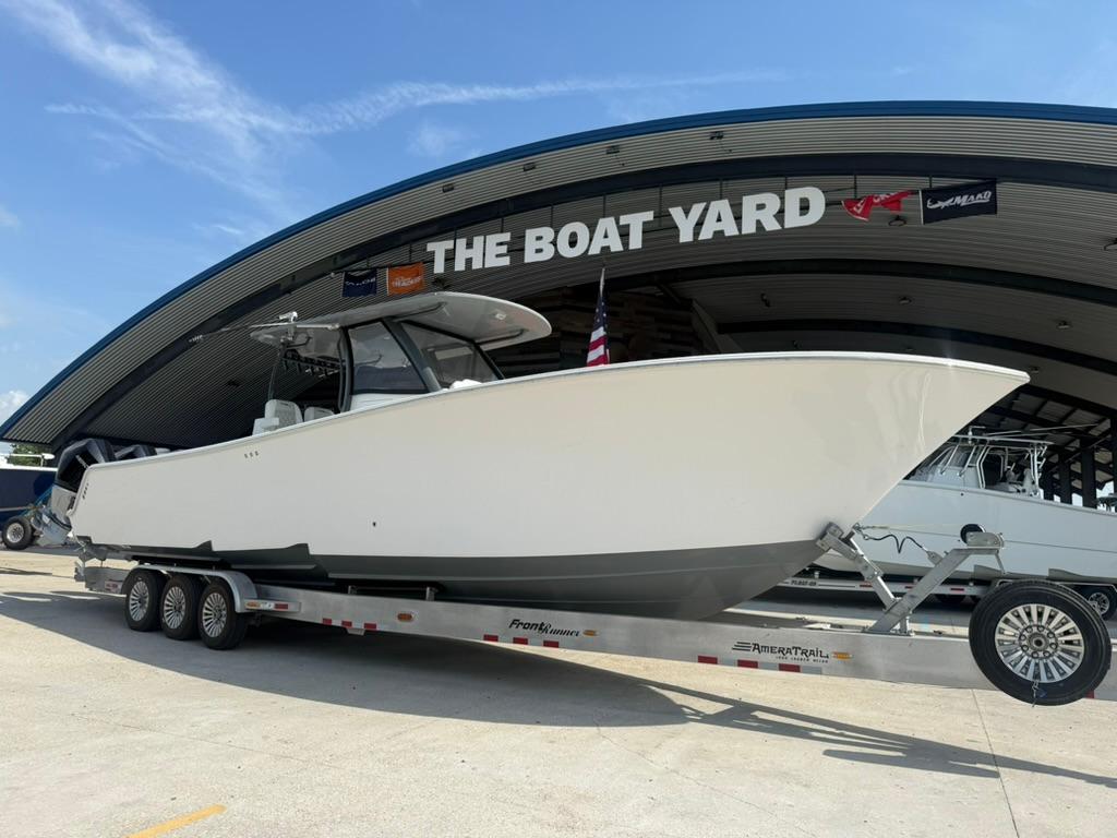 2024 Front Runner 39 CC boat on trailer at The Boat Yard.