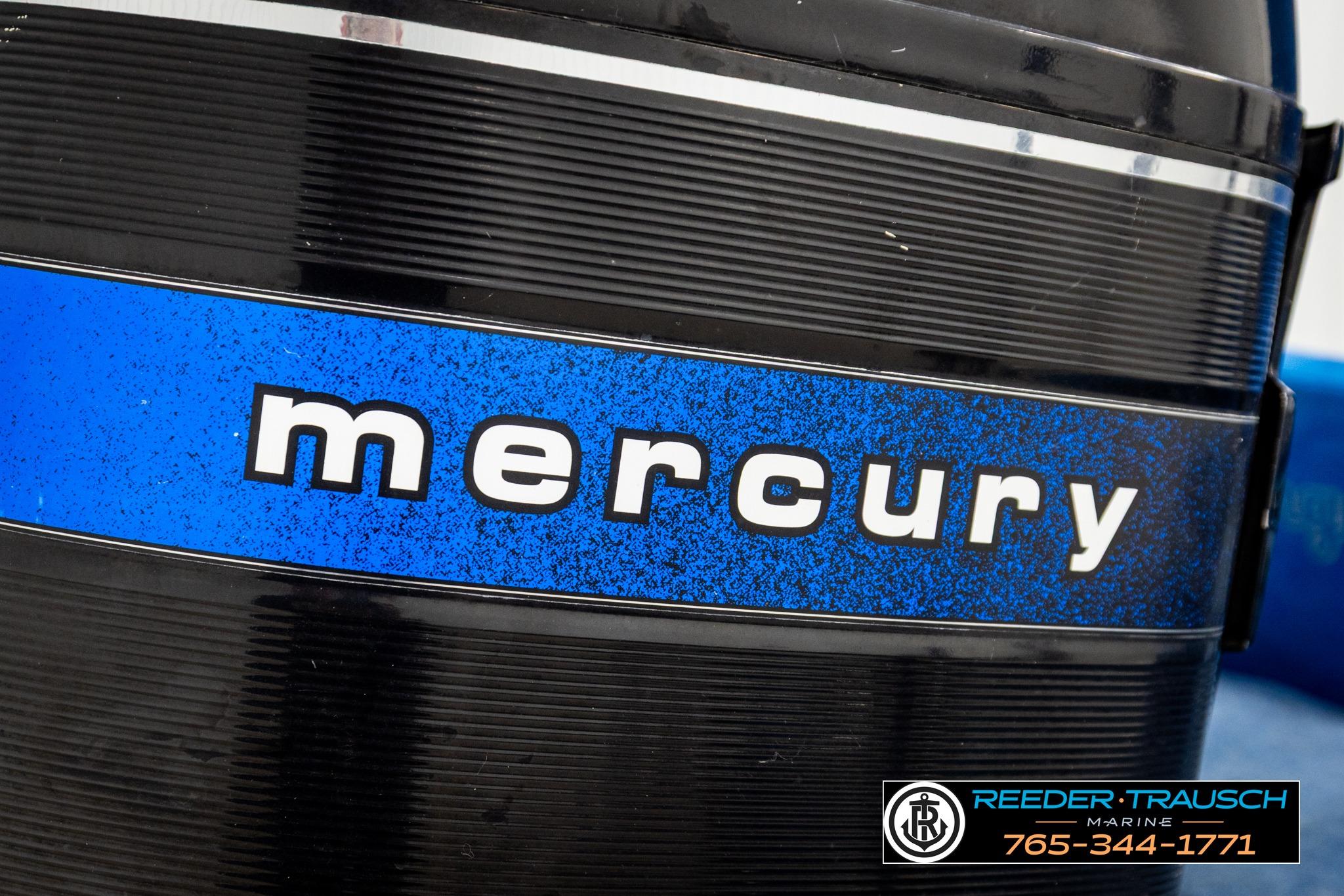 Close-up of a Mercury engine on a 1980 Ranger 175 VS boat.