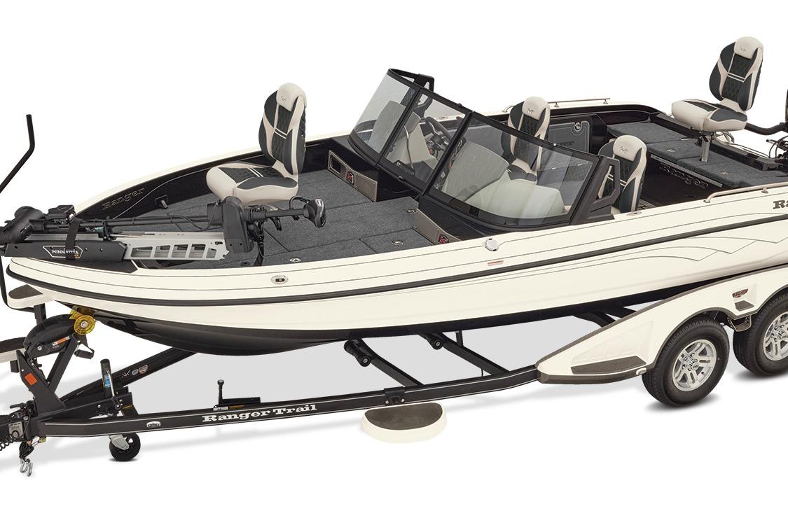 Manufacturer Provided Image: 2026 Ranger 620xFS Pro fishing boat on trailer, featuring sleek design and comfortable seating.