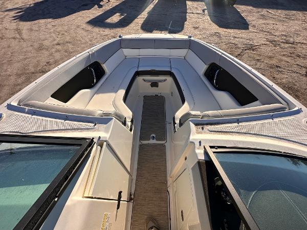 2016 Sea Ray 240 Sundeck boat interior with spacious seating and sleek design.