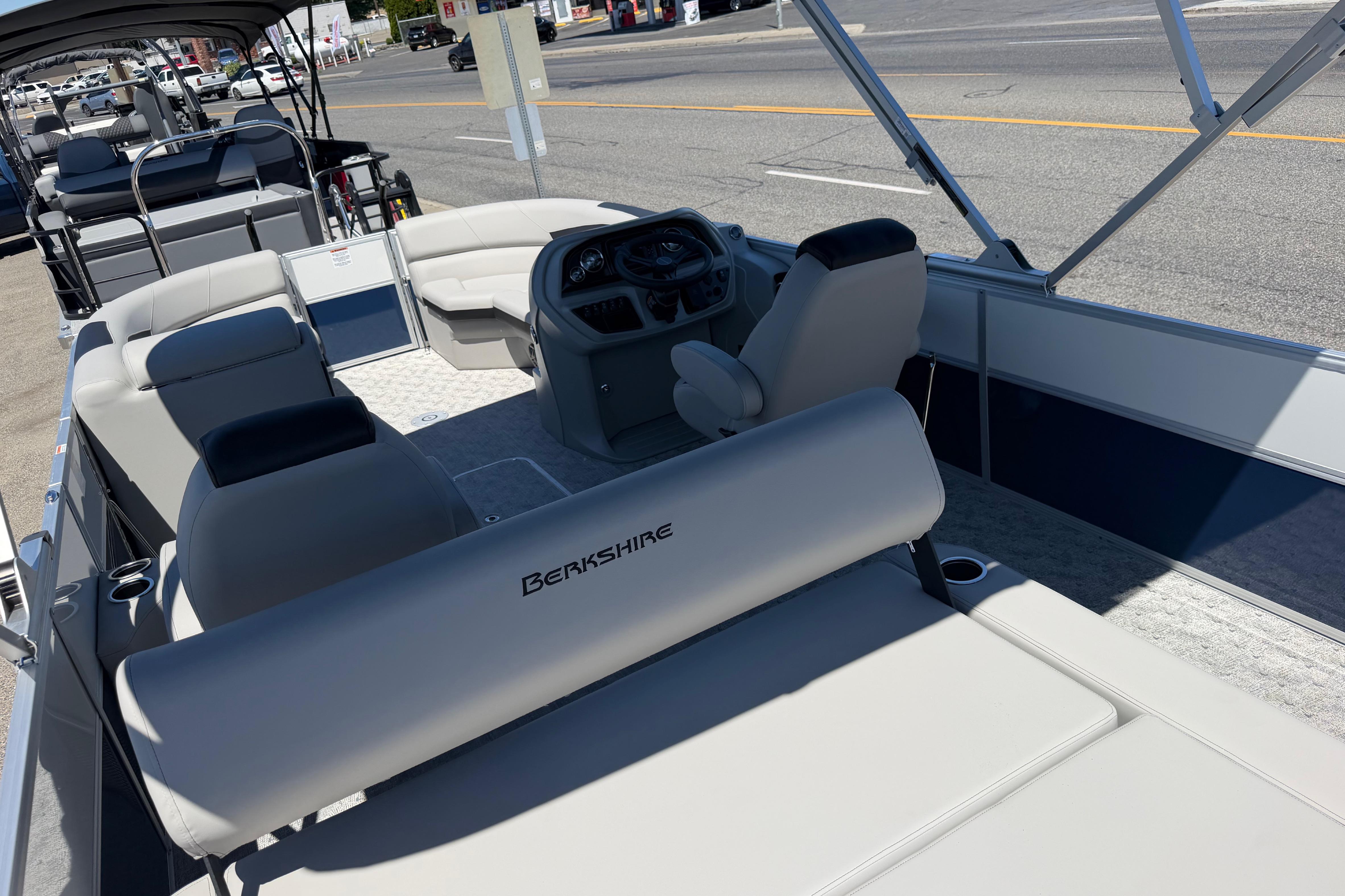 2026 Berkshire LE 24' Ultra Lounger boat with 2.75 Performance Package, interior view.