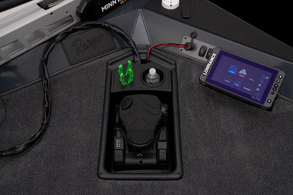 Manufacturer Provided Image: 2025 Ranger RT178 boat dashboard with Lowrance display and control panel.