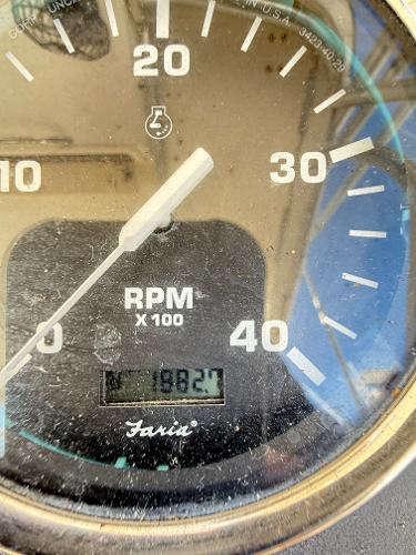 Close-up of a 2001 Albemarle 280 Express Sport Fisherman RPM gauge showing 1982.7 hours.
