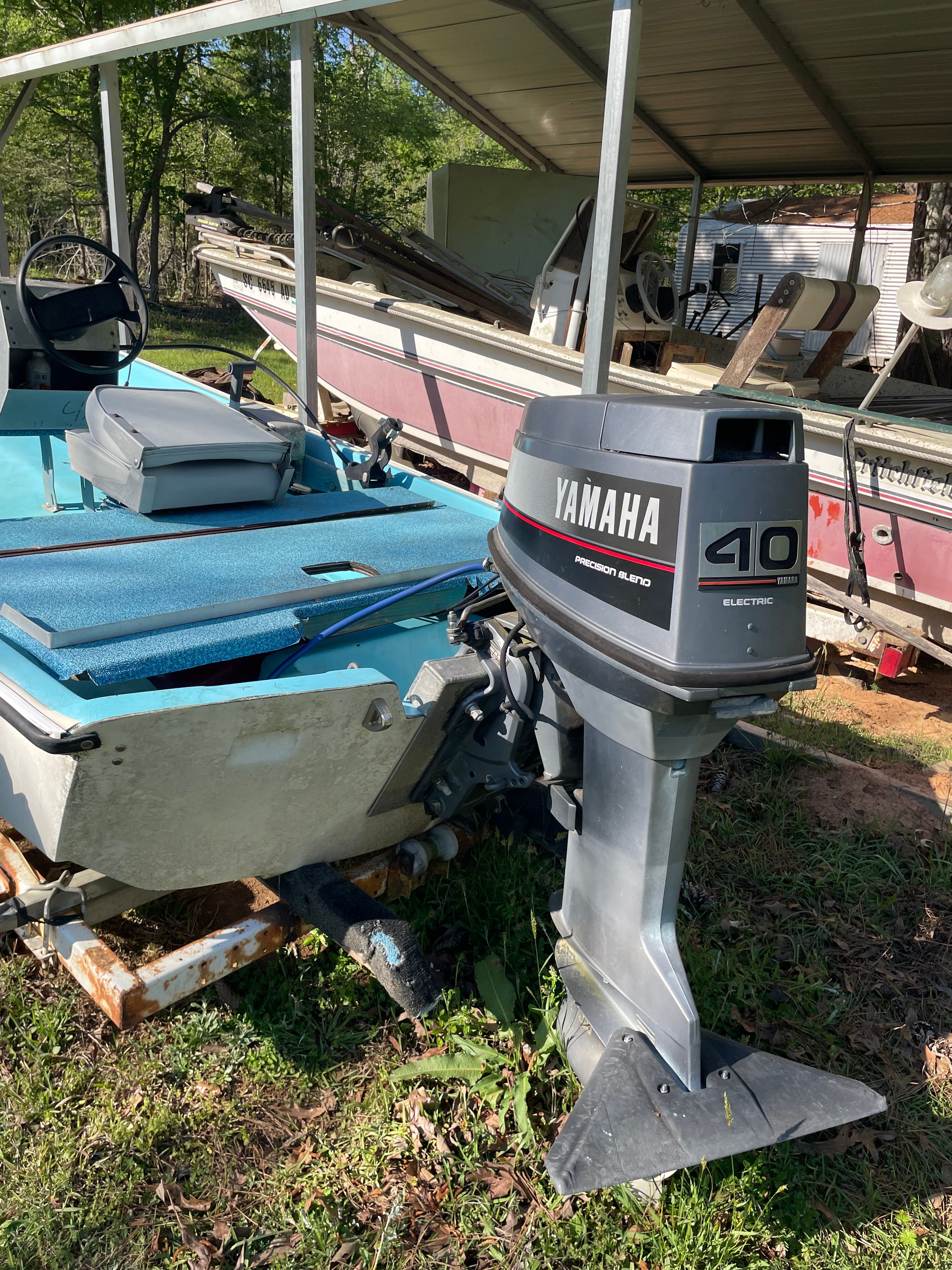 1964 Boston Whaler boat with Yamaha 40 HP outboard motor.