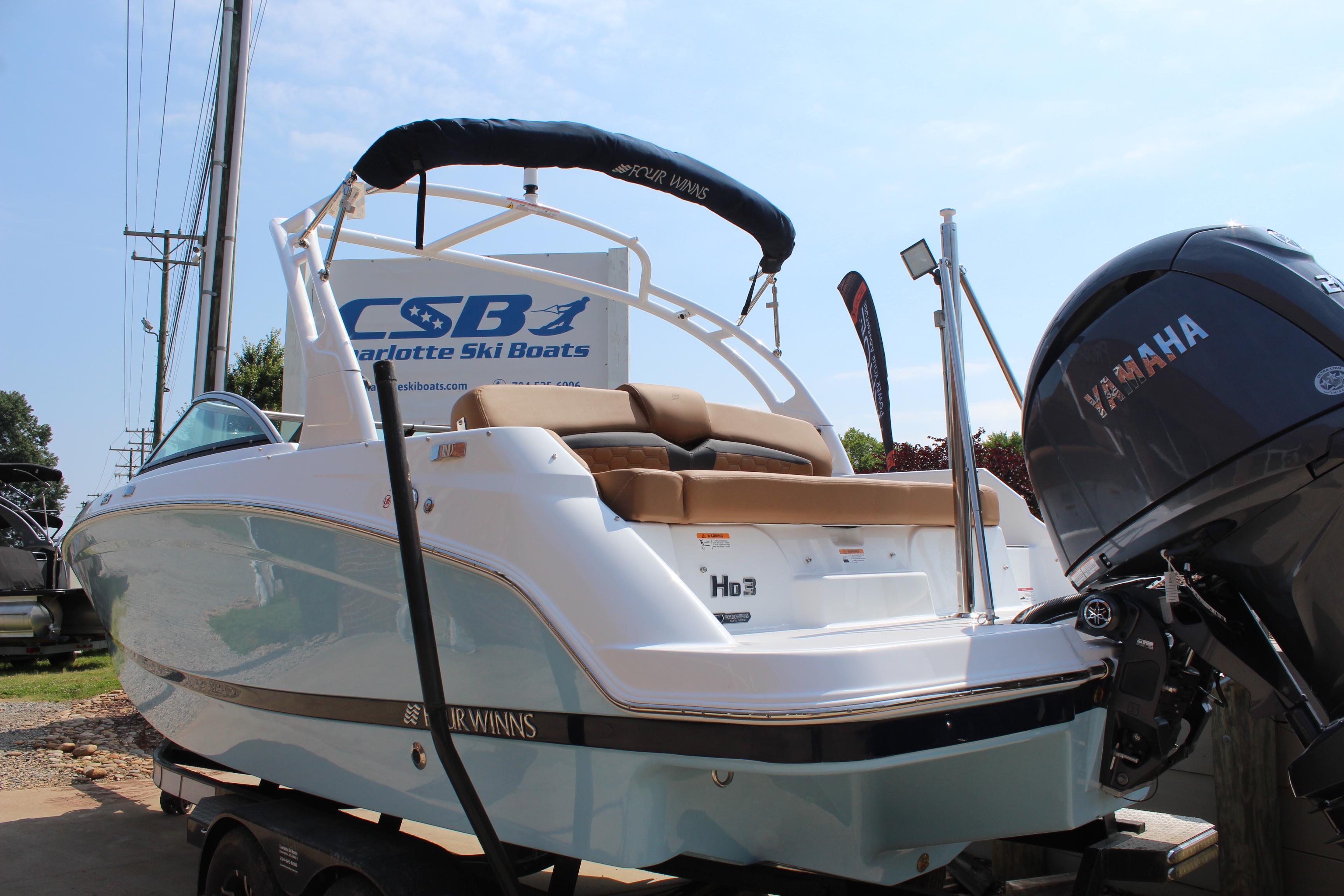 2025 Four Winns HD3 OB boat with Yamaha outboard motor at Charlotte Ski Boats.