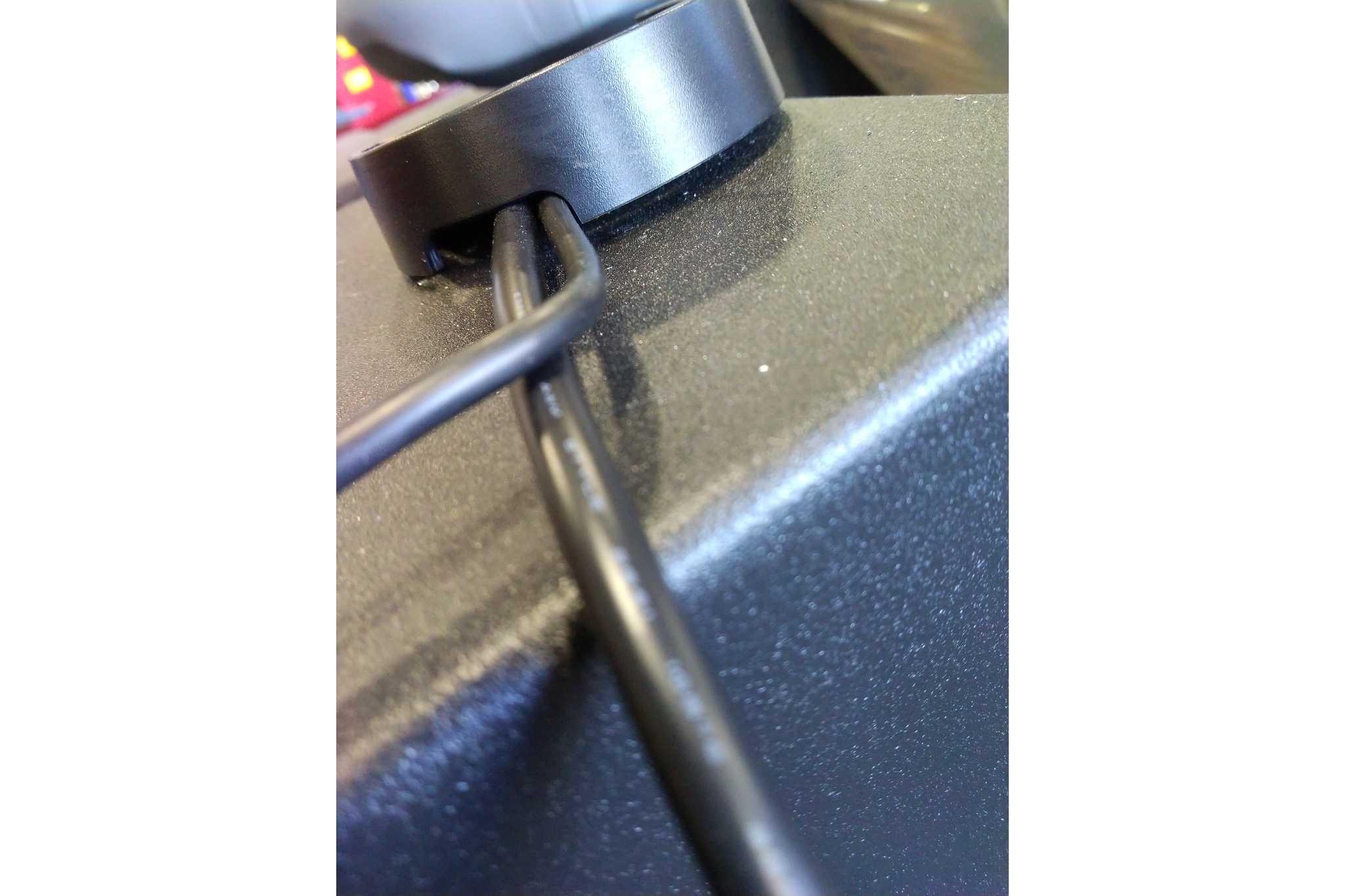 Close-up of Tracker Super Guide V-16 T 2026 wiring detail.