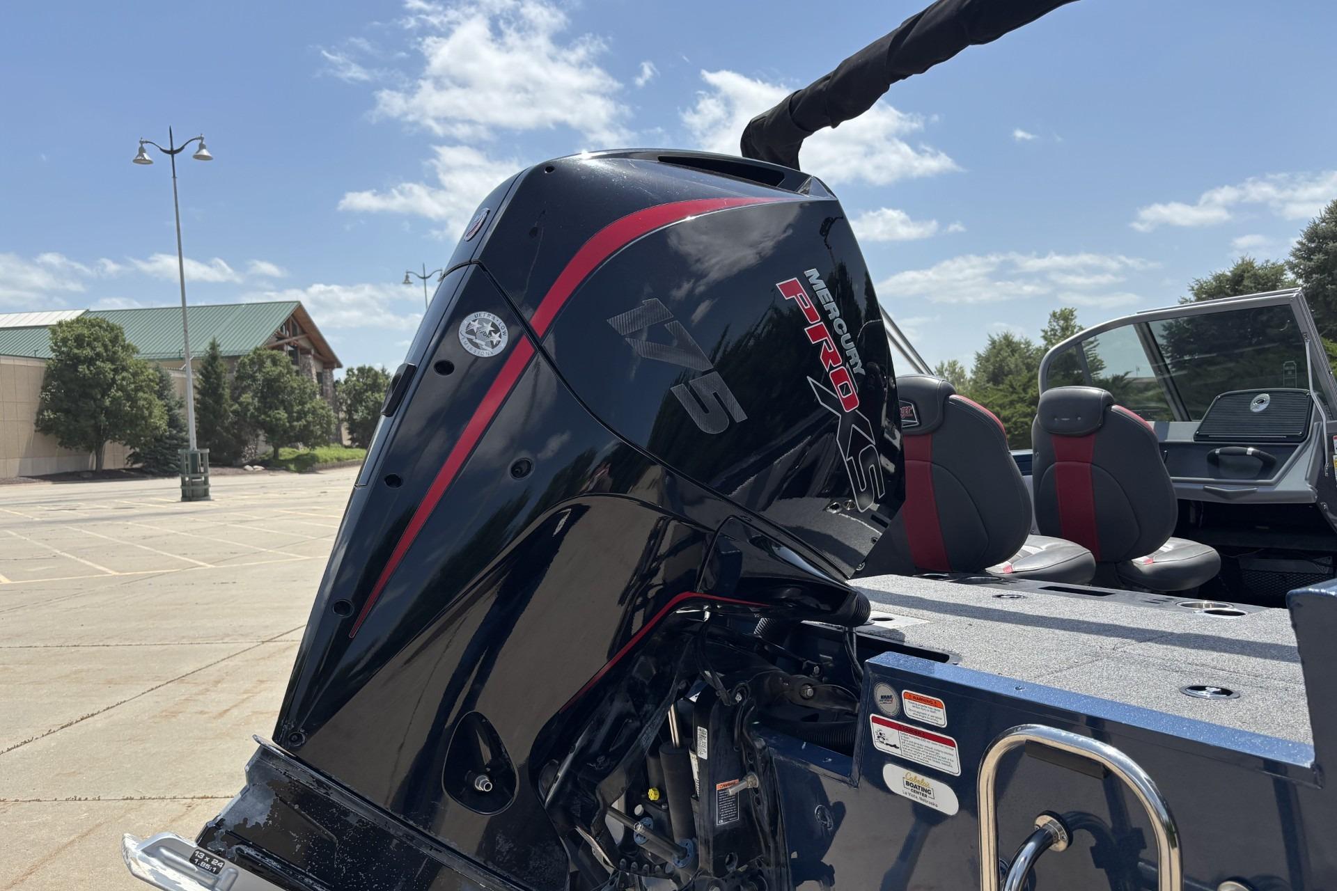 2021 Ranger VX1788 WT boat with Mercury Pro XS engine in a parking lot.