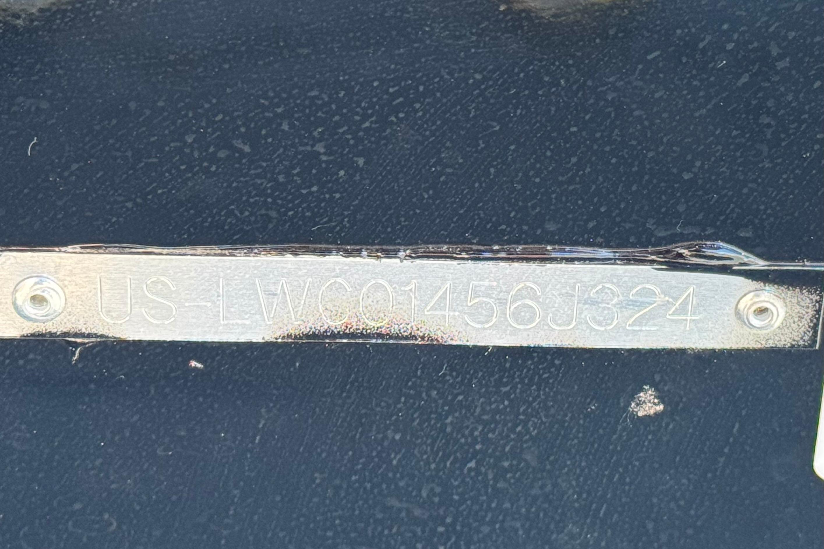 2024 Lowe Stinger 175 boat hull identification number plate.