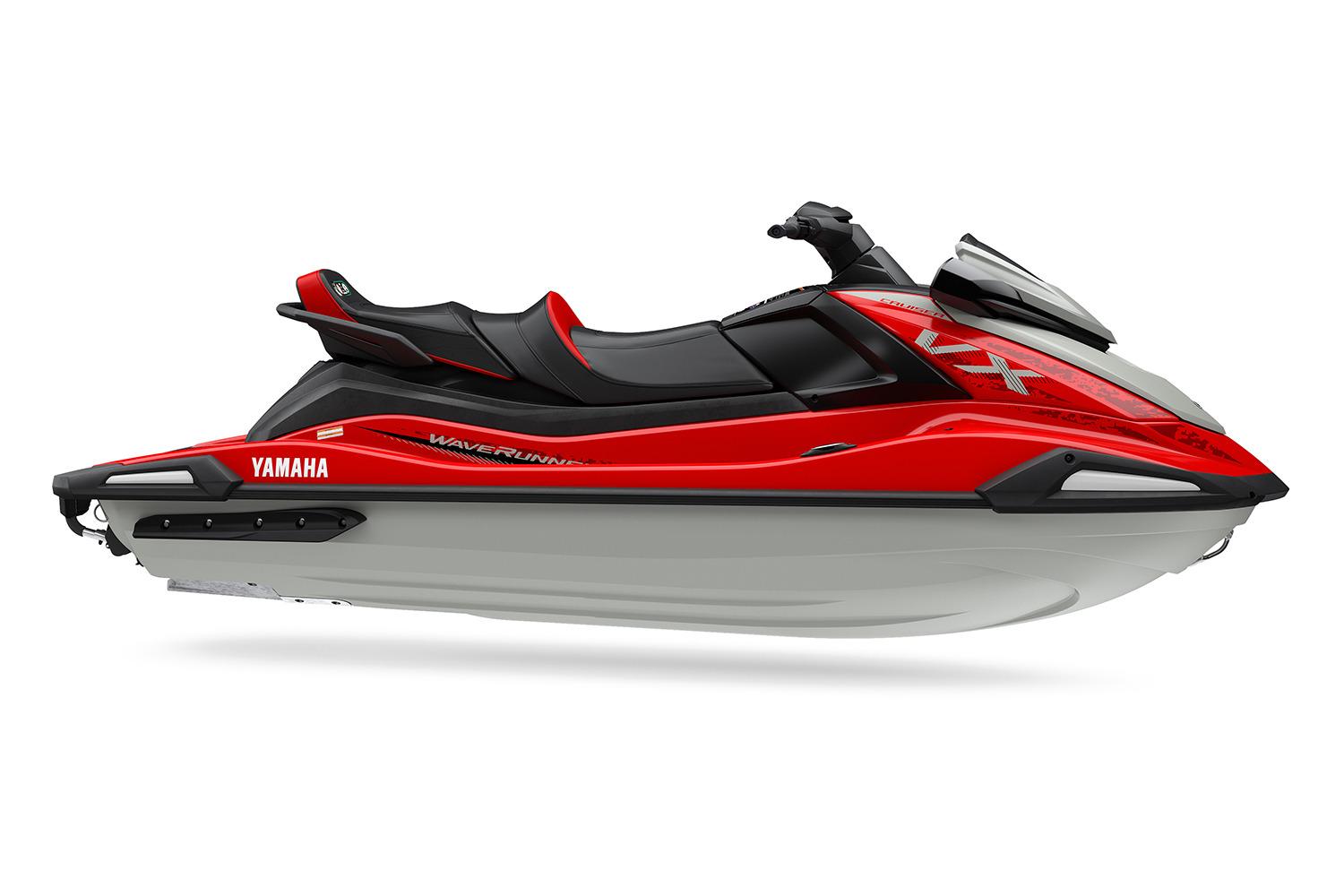 Manufacturer Provided Image: 2026 Yamaha WaveRunner VX Cruiser in red and black, side view.