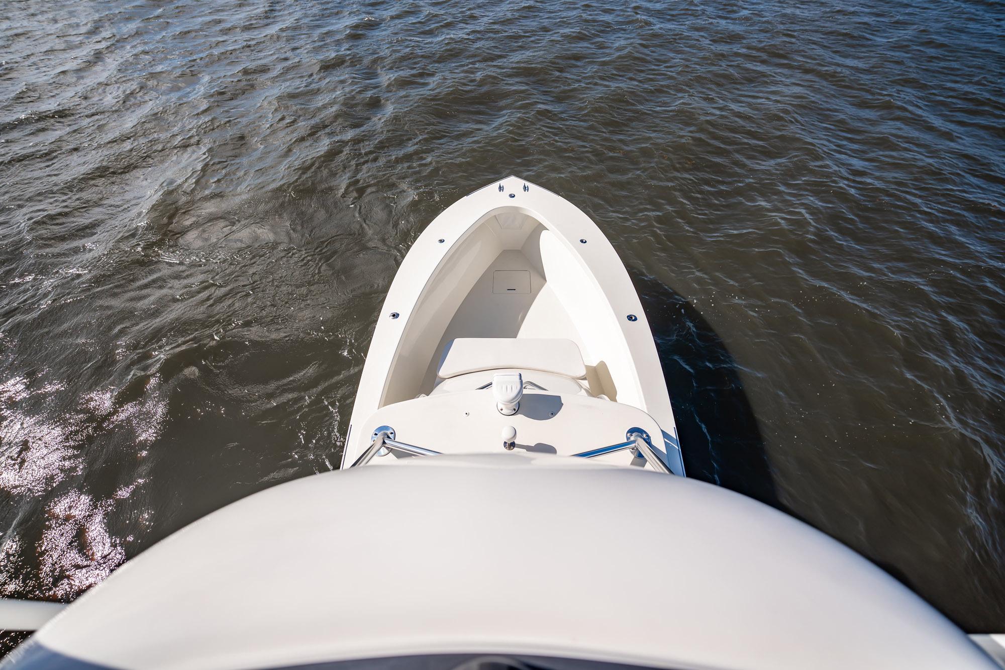 2003 Gamefisherman 34 Express boat on water, viewed from above.